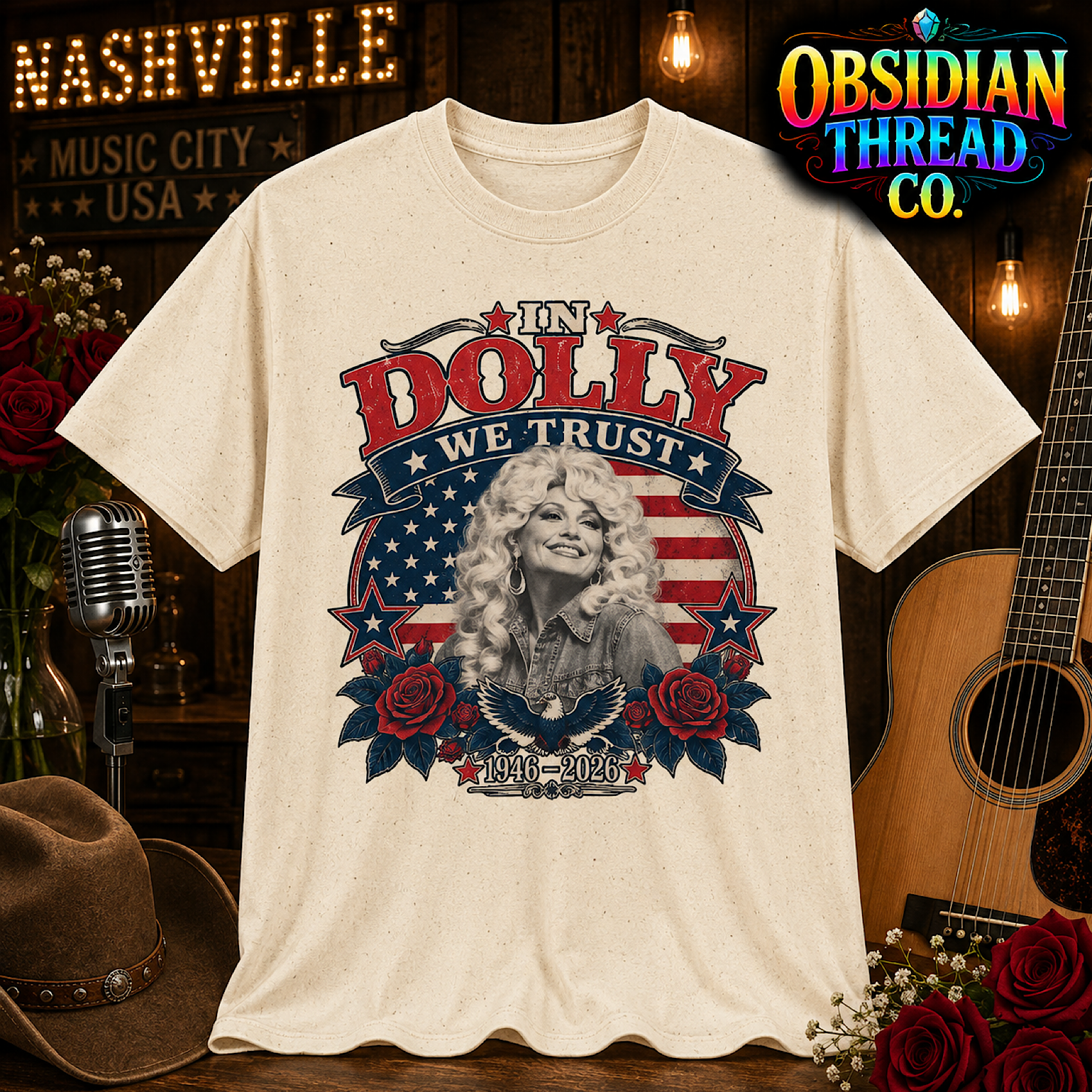 In Dolly We Trust Dolly Parton Unisex Shirt USA Country Music Patriotic Tribute color preview 3