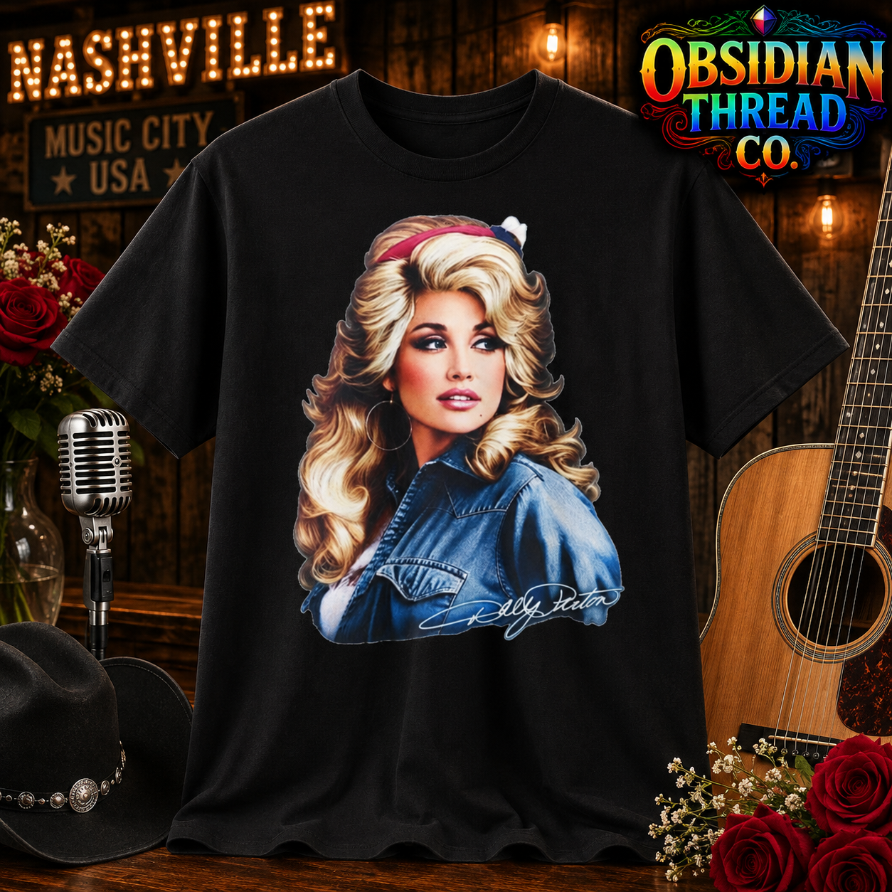 Dolly Parton Unisex Shirt Signature Portrait Country Music Nashville Concert Tee product preview