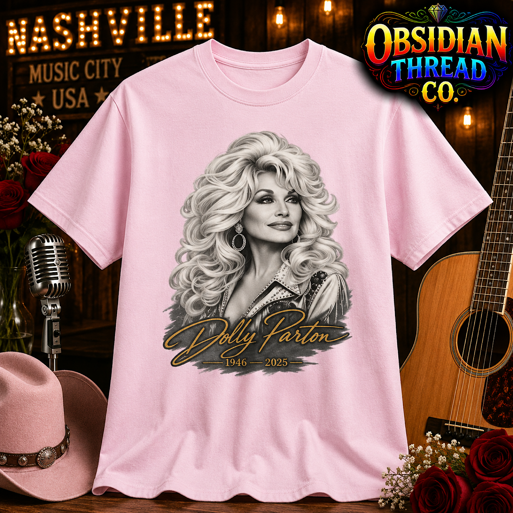 Dolly Parton Unisex Shirt 1946-2026 Country Music Memorial Tribute Signature Tee color preview 2