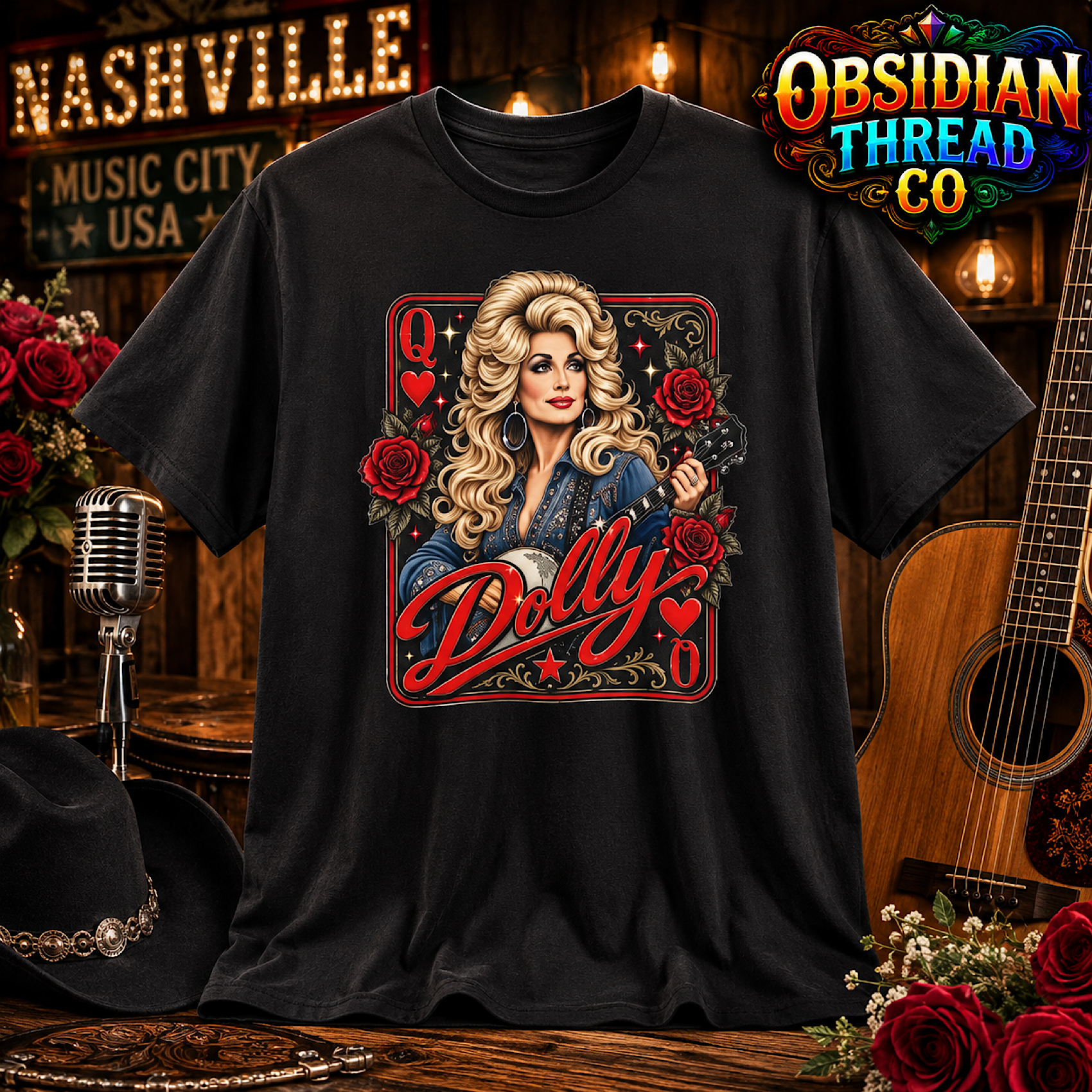 Dolly Parton Queen of Country Memorial Tribute Unisex Shirt Country Music Tee product preview