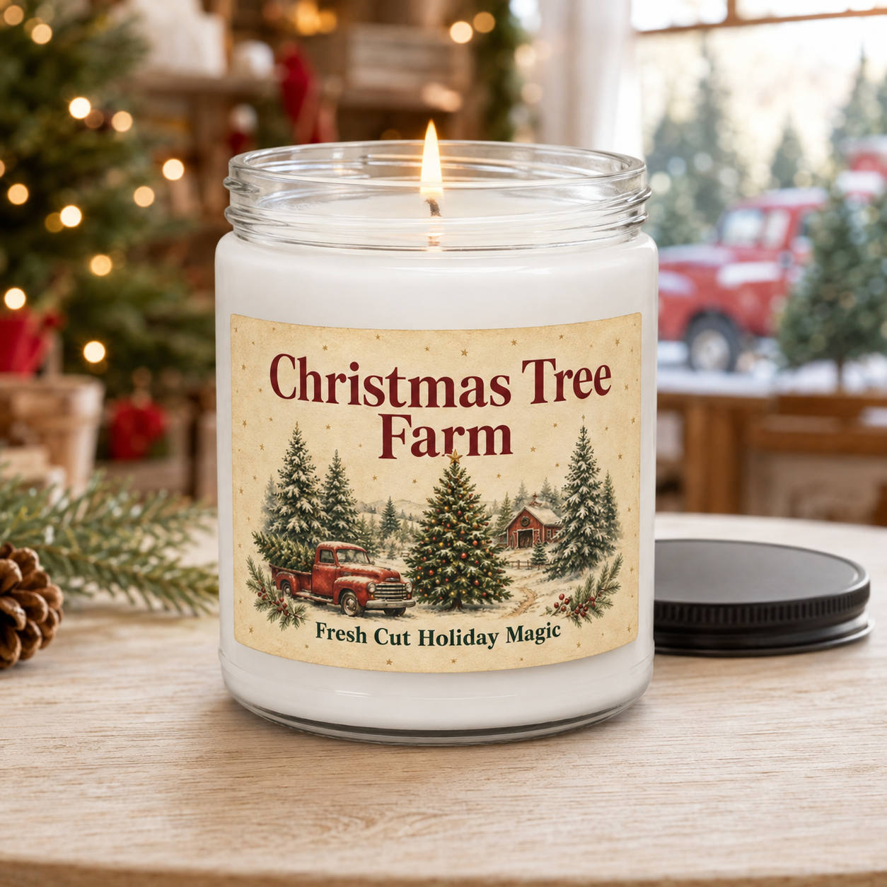 Christmas Tree Farm Candle, Vintage Holiday Decor, Gift for Tree Lovers and Christmas Hosts