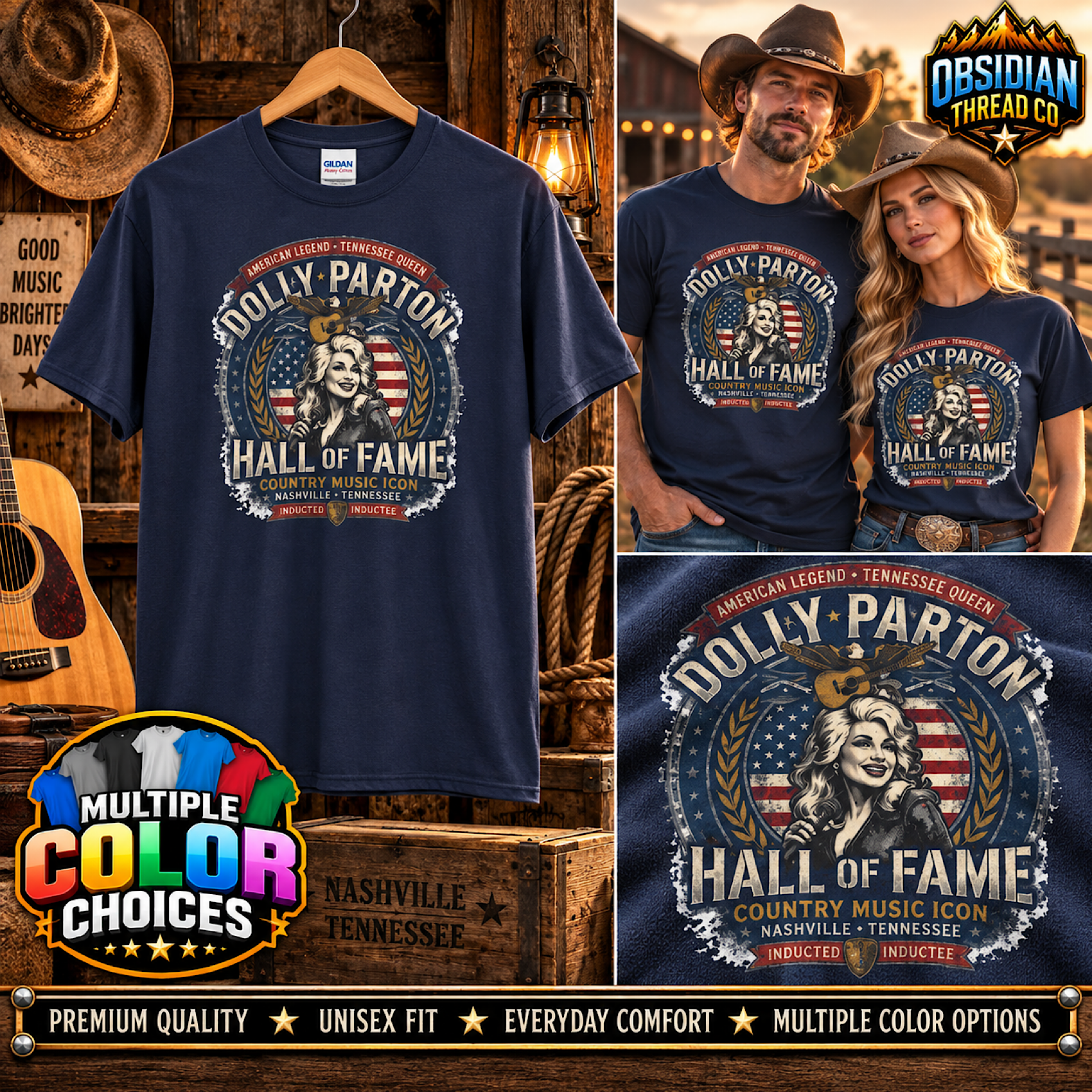 Dolly Parton Hall of Fame Dollywood Unisex Shirt Nashville Country Music Tee product preview