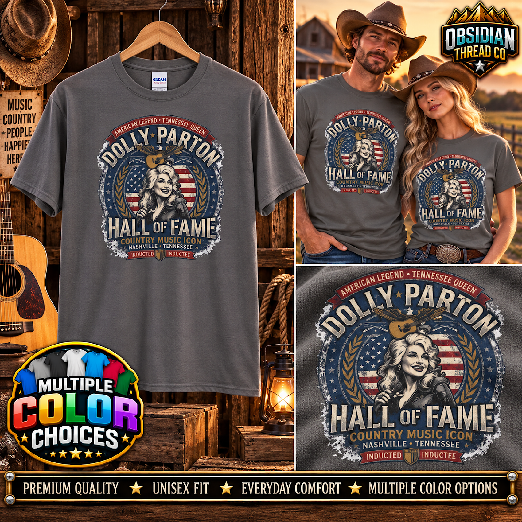Dolly Parton Hall of Fame Dollywood Unisex Shirt Nashville Country Music Tee color preview 2