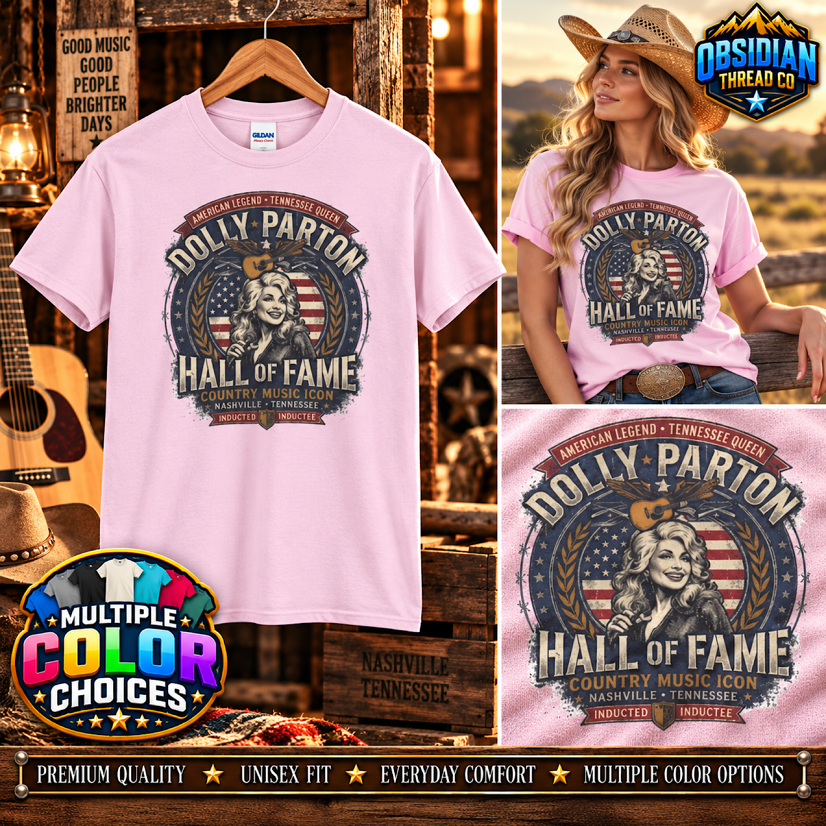 Dolly Parton Hall of Fame Dollywood Unisex Shirt Nashville Country Music Tee color preview 3