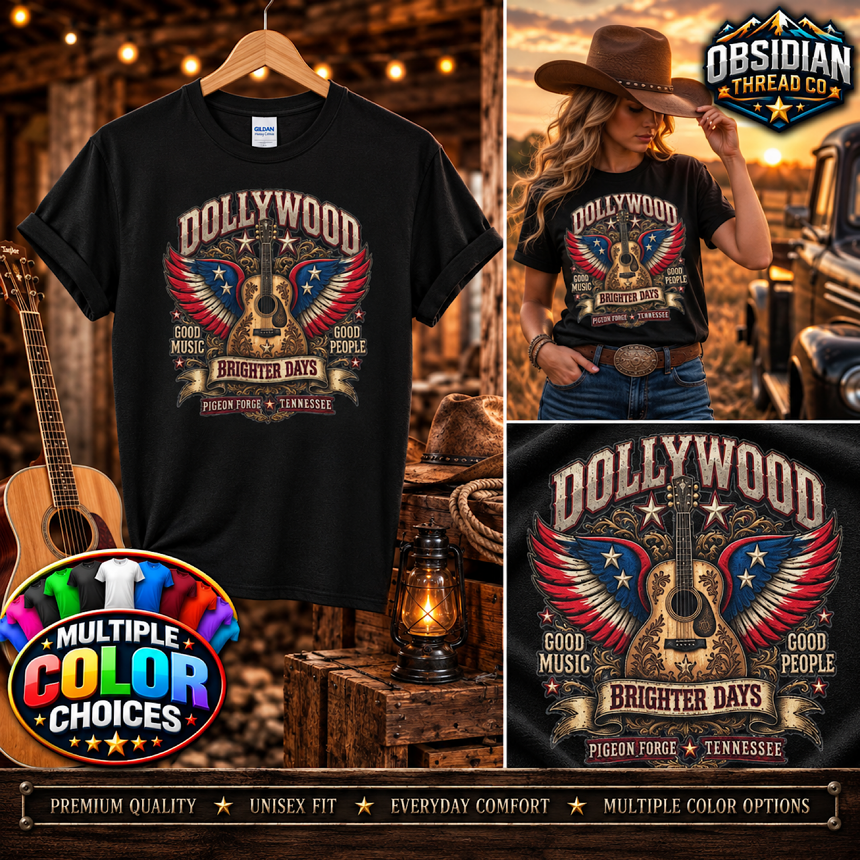 Dollywood Dolly Parton Unisex Shirt Pigeon Forge Tennessee Country Music RIP Tee product preview