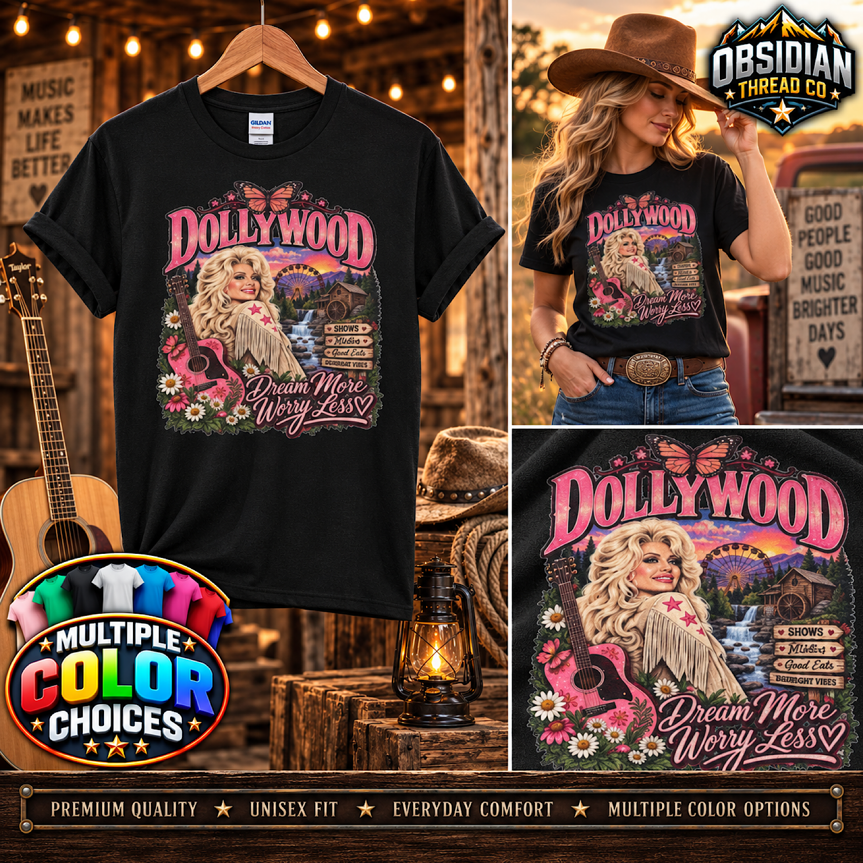 Dollywood Dolly Parton Shirt Vintage Memorial Country Music Nashville RiP Tee product preview