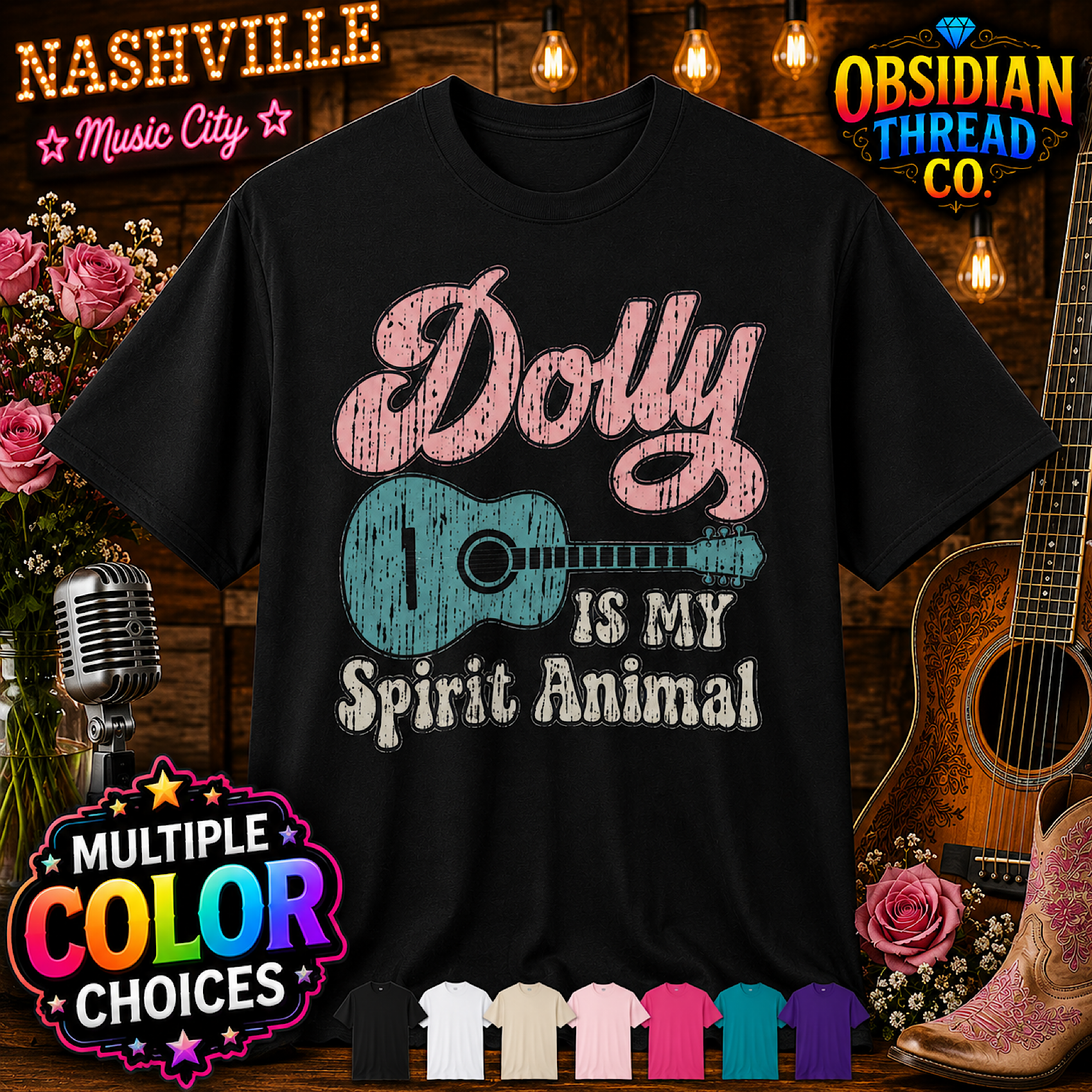 Dolly Parton Spirit Animal Unisex Shirt Country Music Nashville Guitar RIP Tee product preview