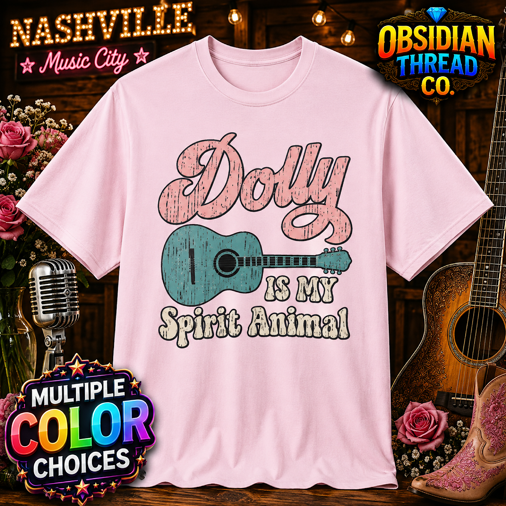 Dolly Parton Spirit Animal Unisex Shirt Country Music Nashville Guitar RIP Tee color preview 2