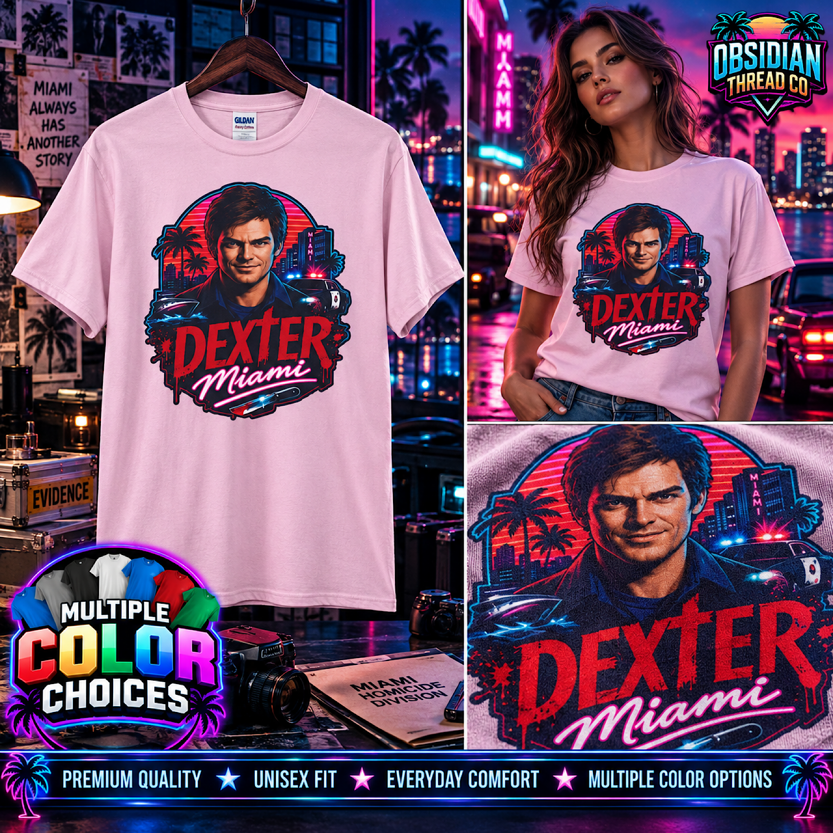 Dexter Morgan Miami Unisex Shirt TV Serial Killer Crime Show Graphic 2026 Tee color preview 3
