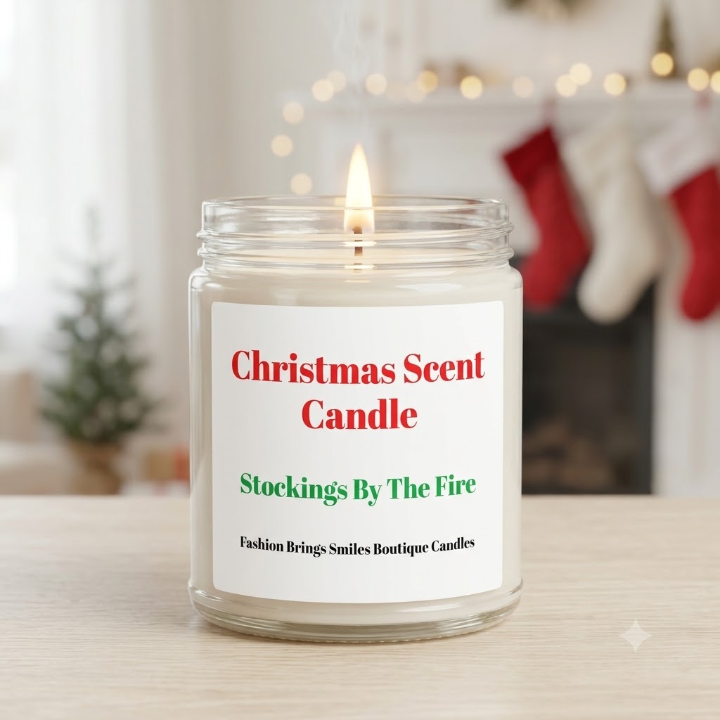 Christmas Stockings by the Fire Soy Candle Holiday Gift Cozy Fireplace Scent Winter Home Decor Xmas Present for Family