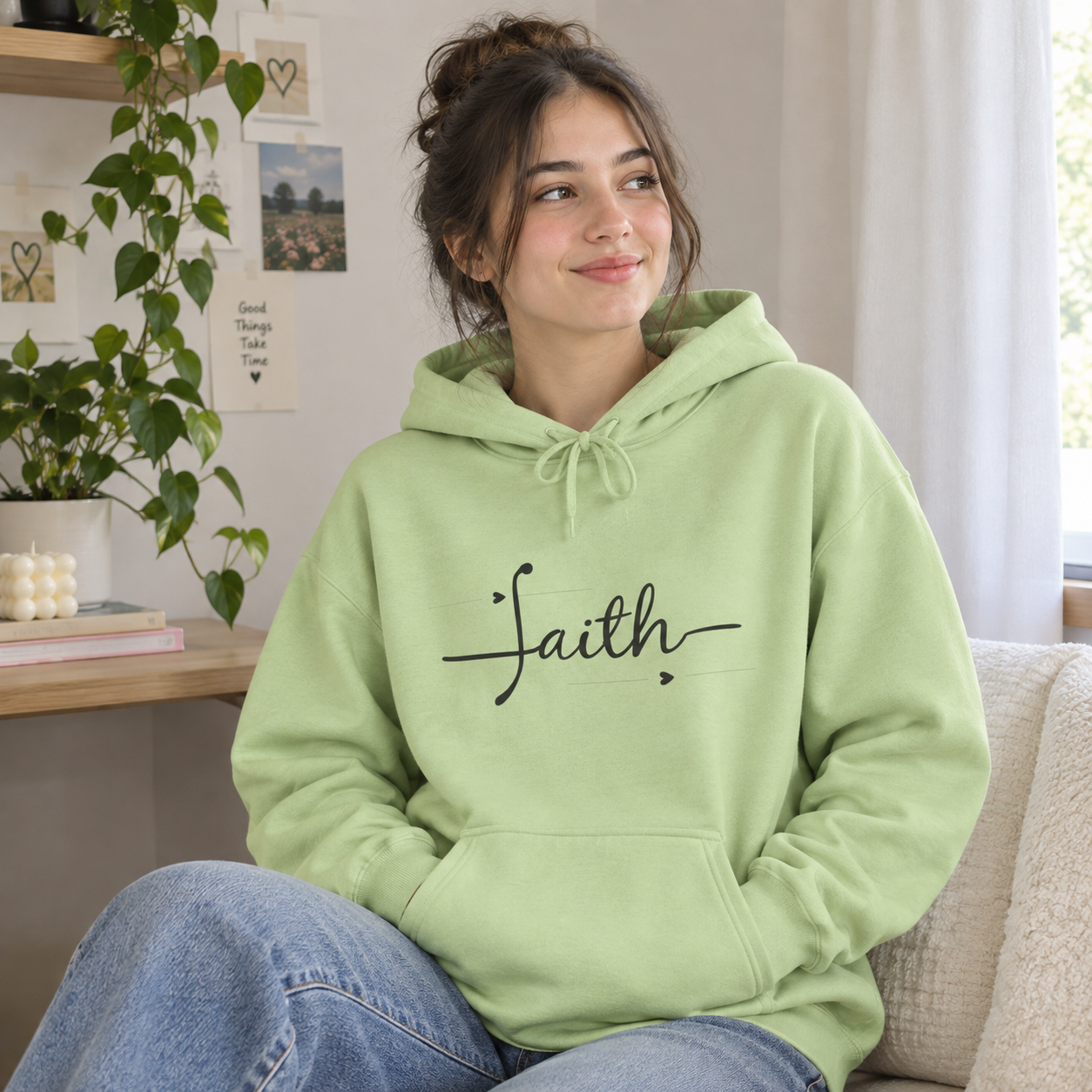 Faith script hoodie