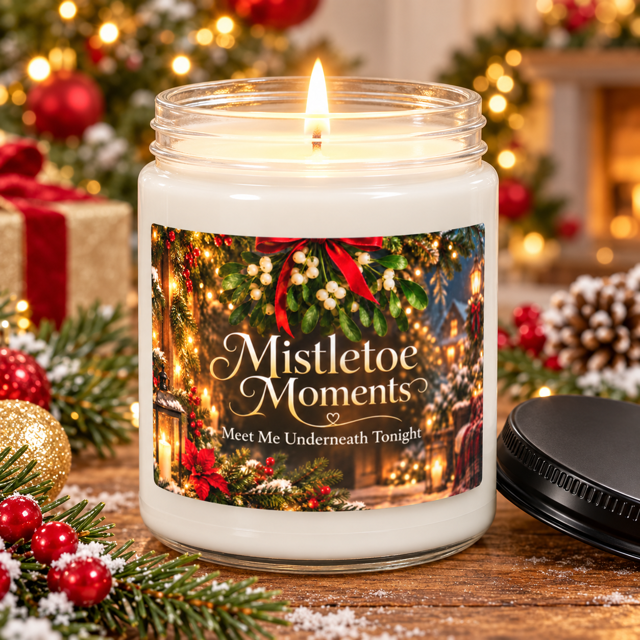 Mistletoe Moments Christmas Candle, Romantic Holiday Gift, Mistletoe Home Decor