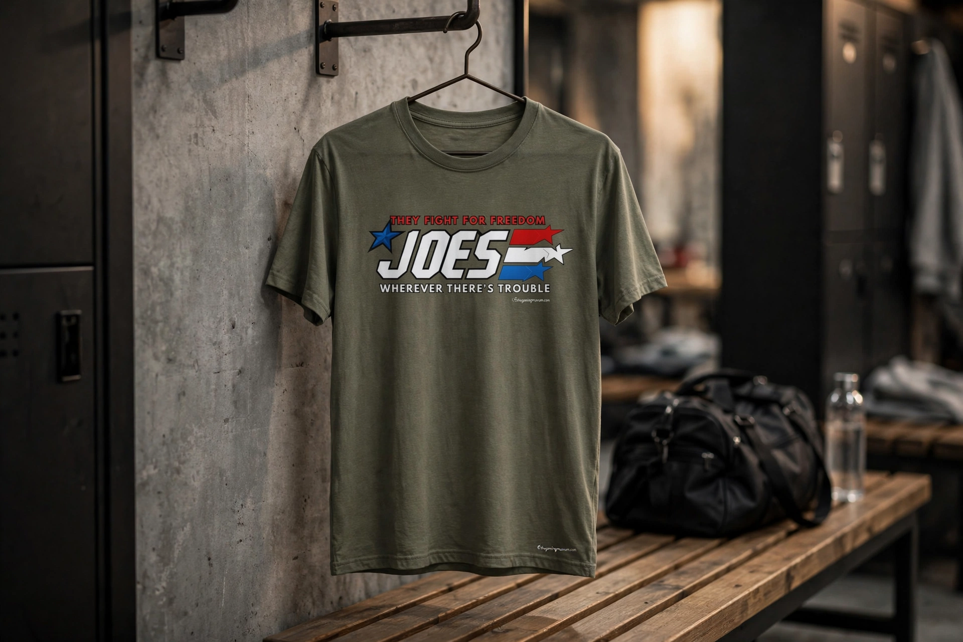 JOES T-Shirt: They Fight for Freedom Wherever There's Trouble, Retro Military Style Graphic Tee, Patriotic – Antique Cherry Red, XL
