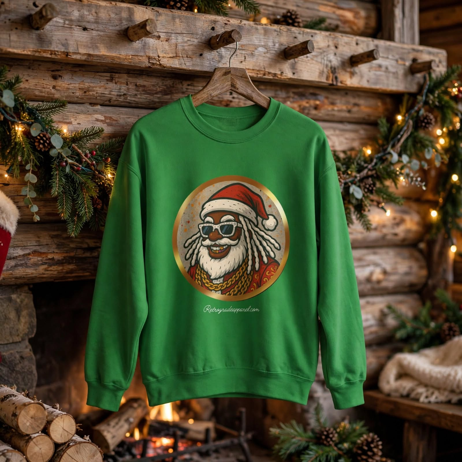 Mr. S. Crewneck Sweatshirt, Black Santa, Christmas, Reggae, Holiday Top