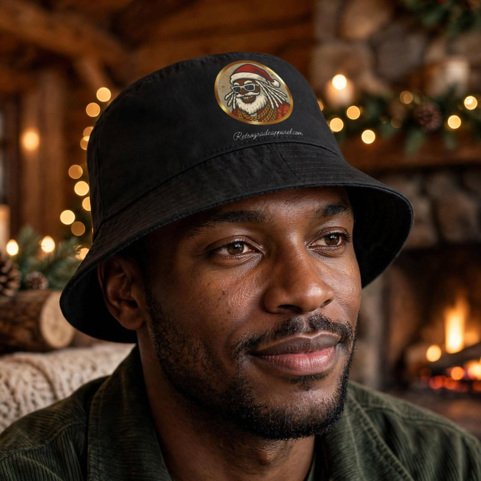 Mr. S Bucket Hat - Fun, Stylish AOP Accessory, Perfect for Summer, Festivals, Gift for Creative Minds – Small, Black stitching