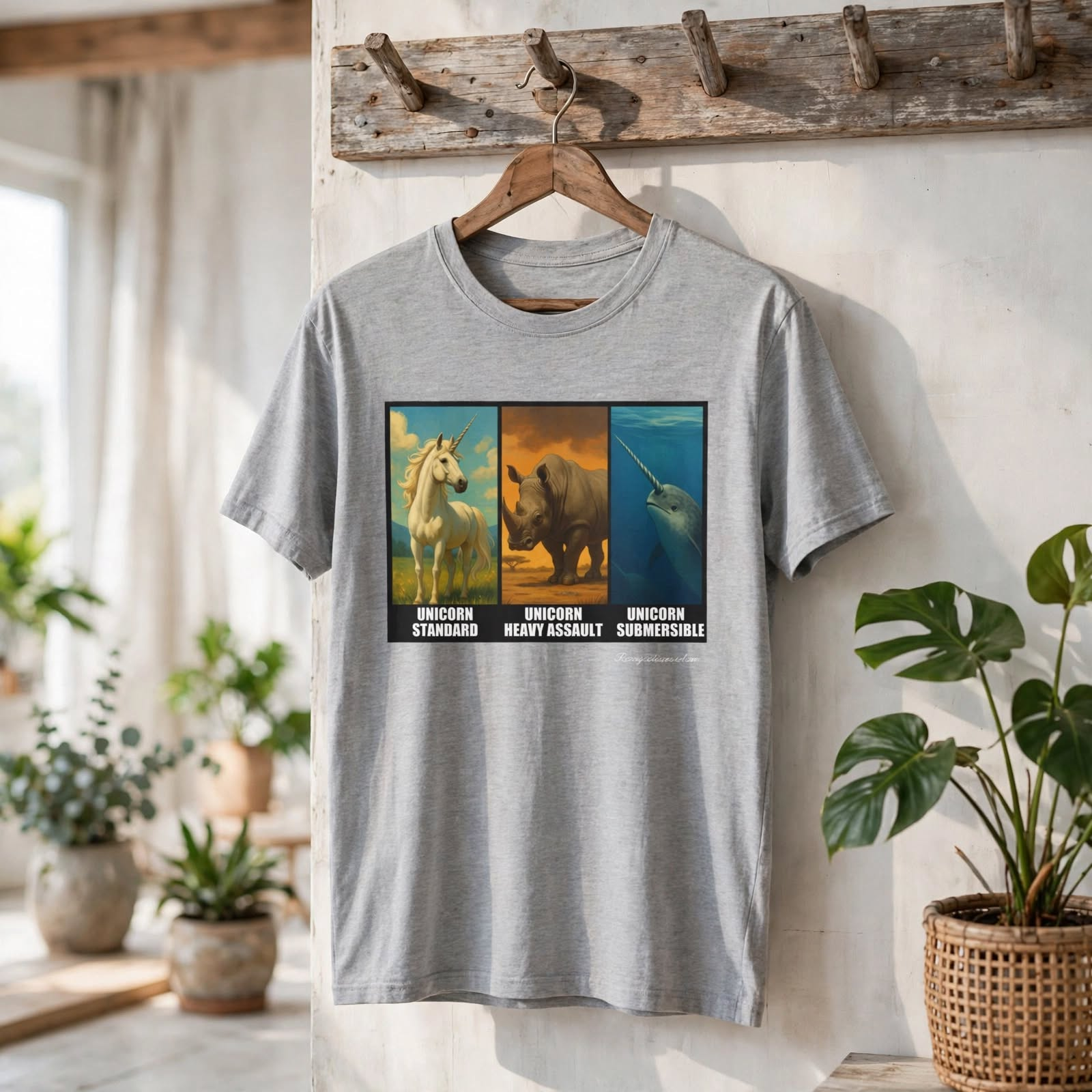 Unicorn Trinity T-Shirt, Humor Tee, Unisex Cotton, Graphic Shirt