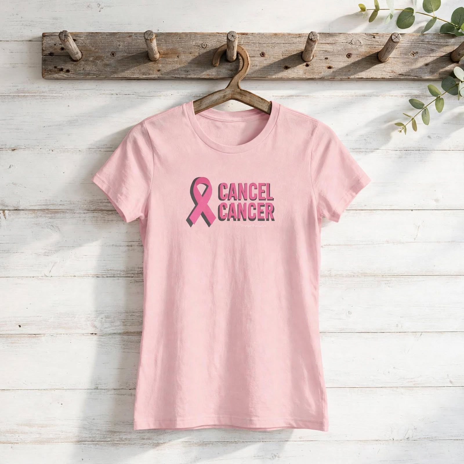 Pink Ribbon Cancer Awareness Tee - Support & Empower, Women's Tee, Gift for Cancer Survivors, Motivational Top