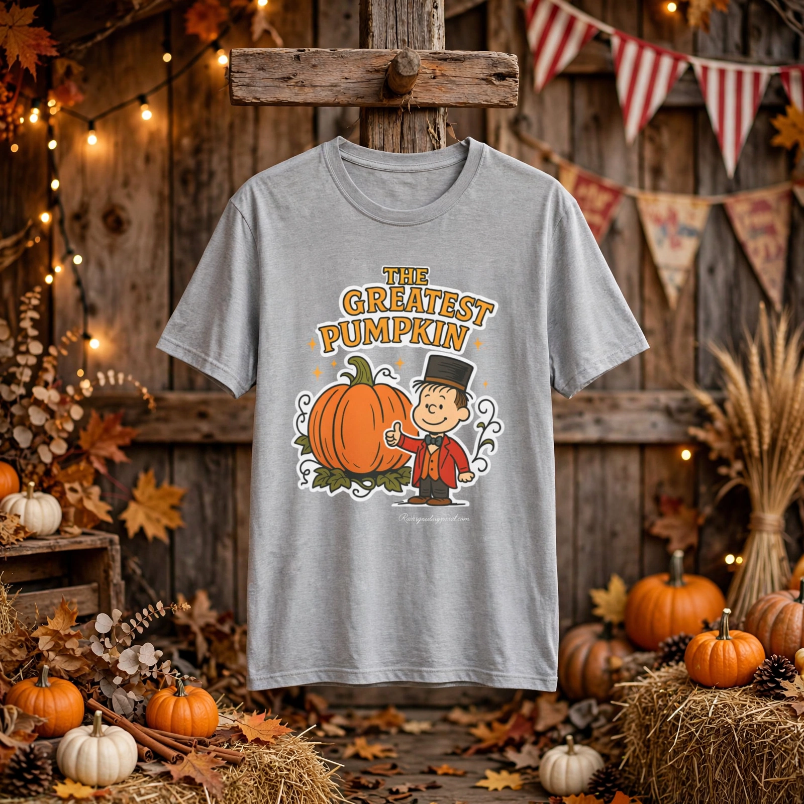 The Greatest Pumpkin Funny T-Shirt, Adultier Adult Humor Tee, The greatest show on a shirt! Graphic Shirt – Heather Military Green, S