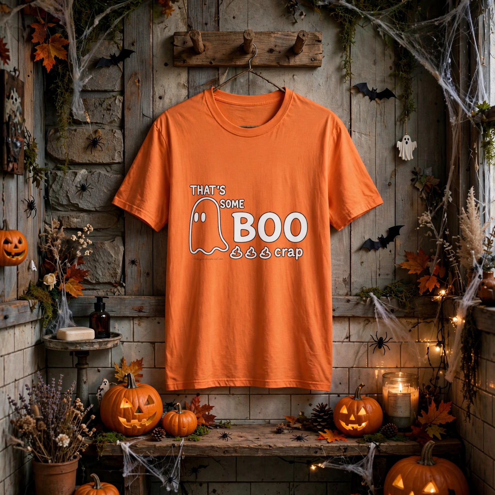 That's Some Boo Crap Graphic Tee, Halloween-Inspired, Streetwear Style – Heather Purple, M