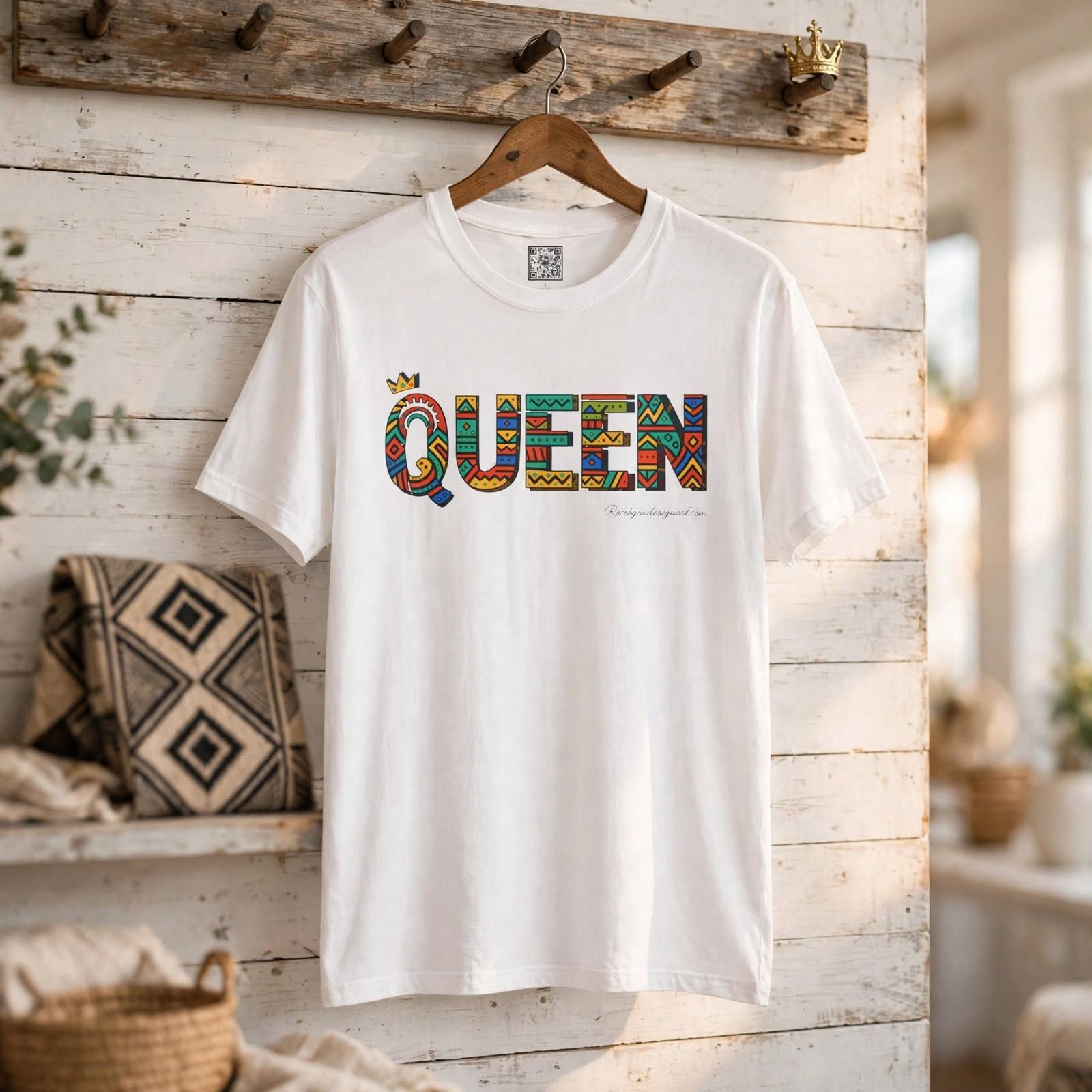 Queen Graphic Tee, Culturally-Inspired Heritage Streetwear, BE A QUEEN tee
