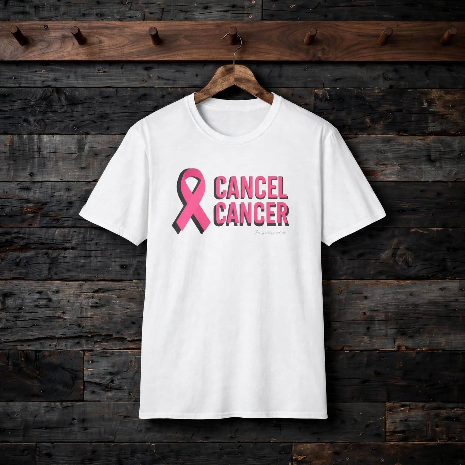 Cancel Cancer T‑Shirt — Pink Ribbon Breast Cancer Awareness Tee