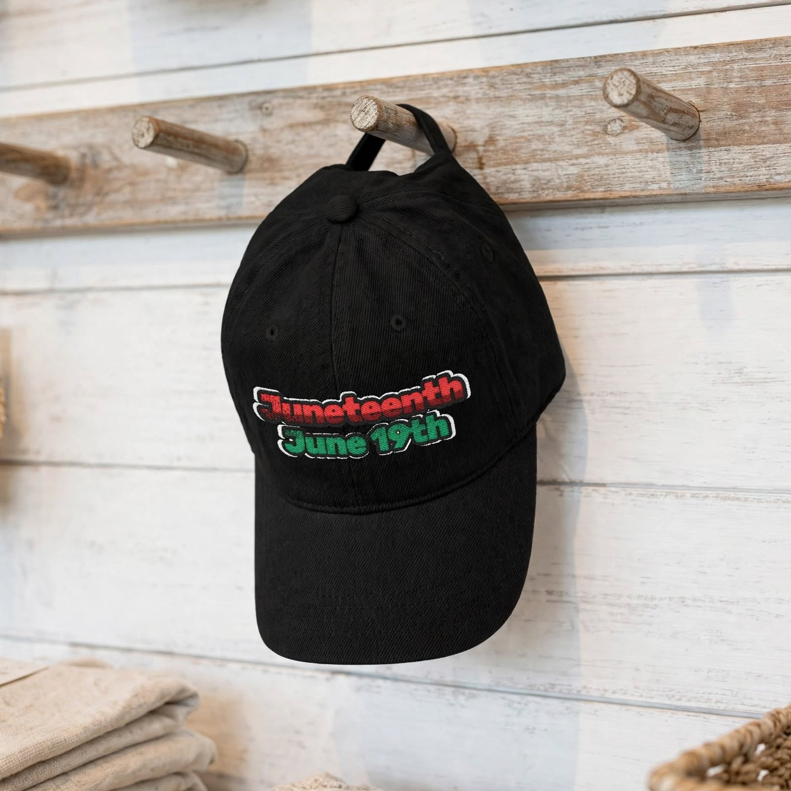 Juneteenth (Denim) Embroidered Hat, June 19th Pride Cap