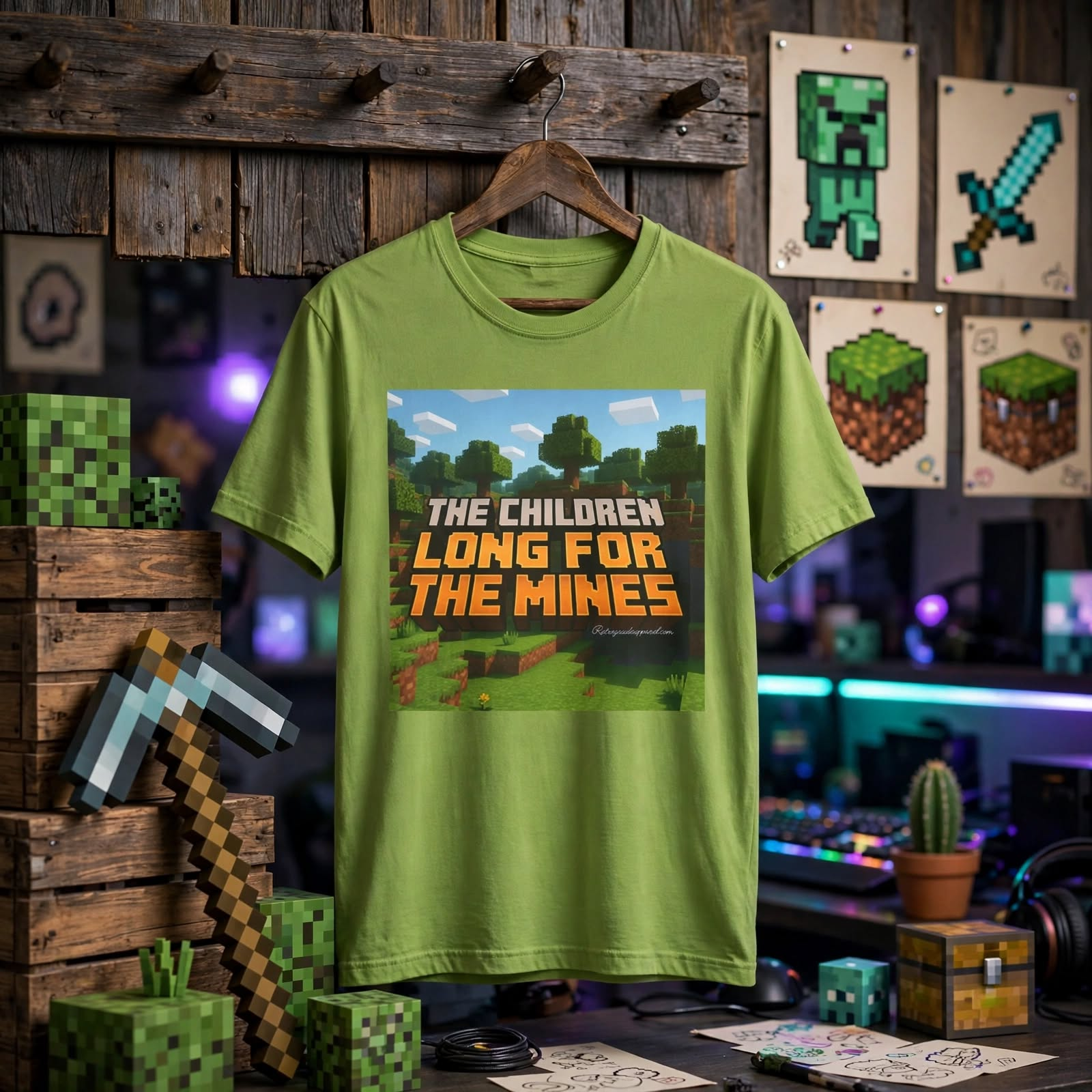 "The Children Long For The Mines" T-Shirt – Kiwi, M