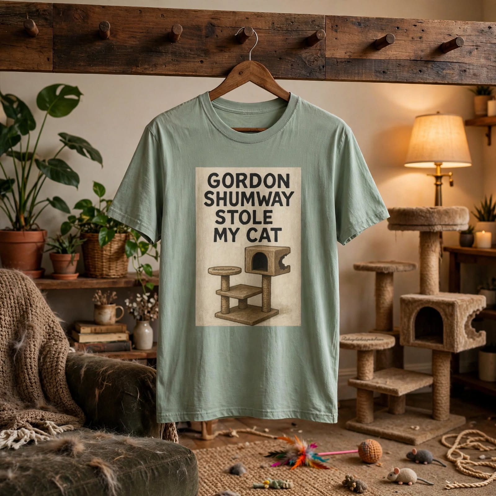  "Gordon Shumway Stole My Cat" Retro Cat Humor Tee