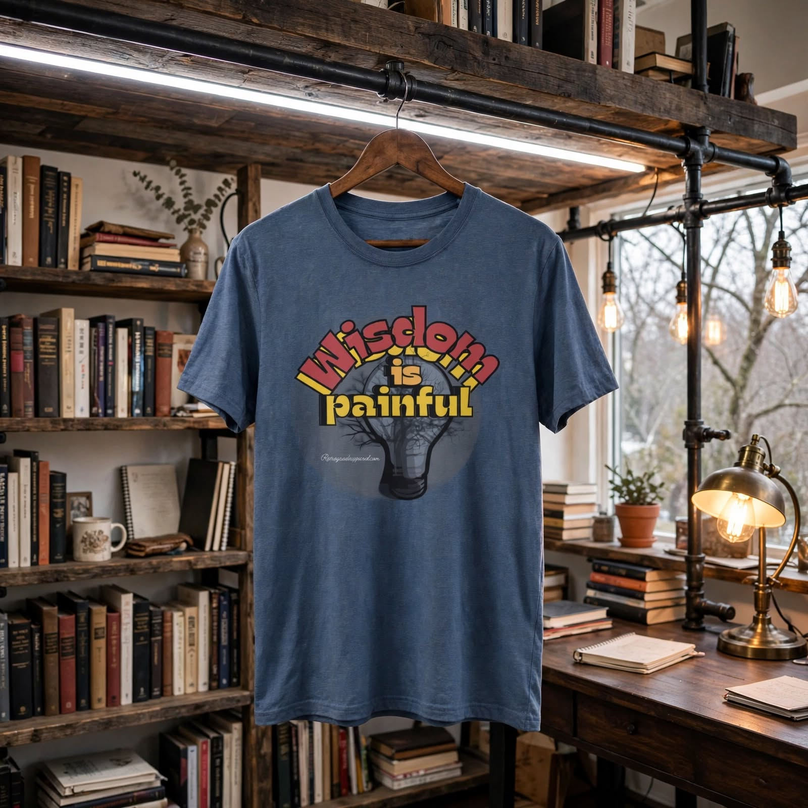 Wisdom Is Painful T-Shirt — Retro Lightbulb Graphic Tee