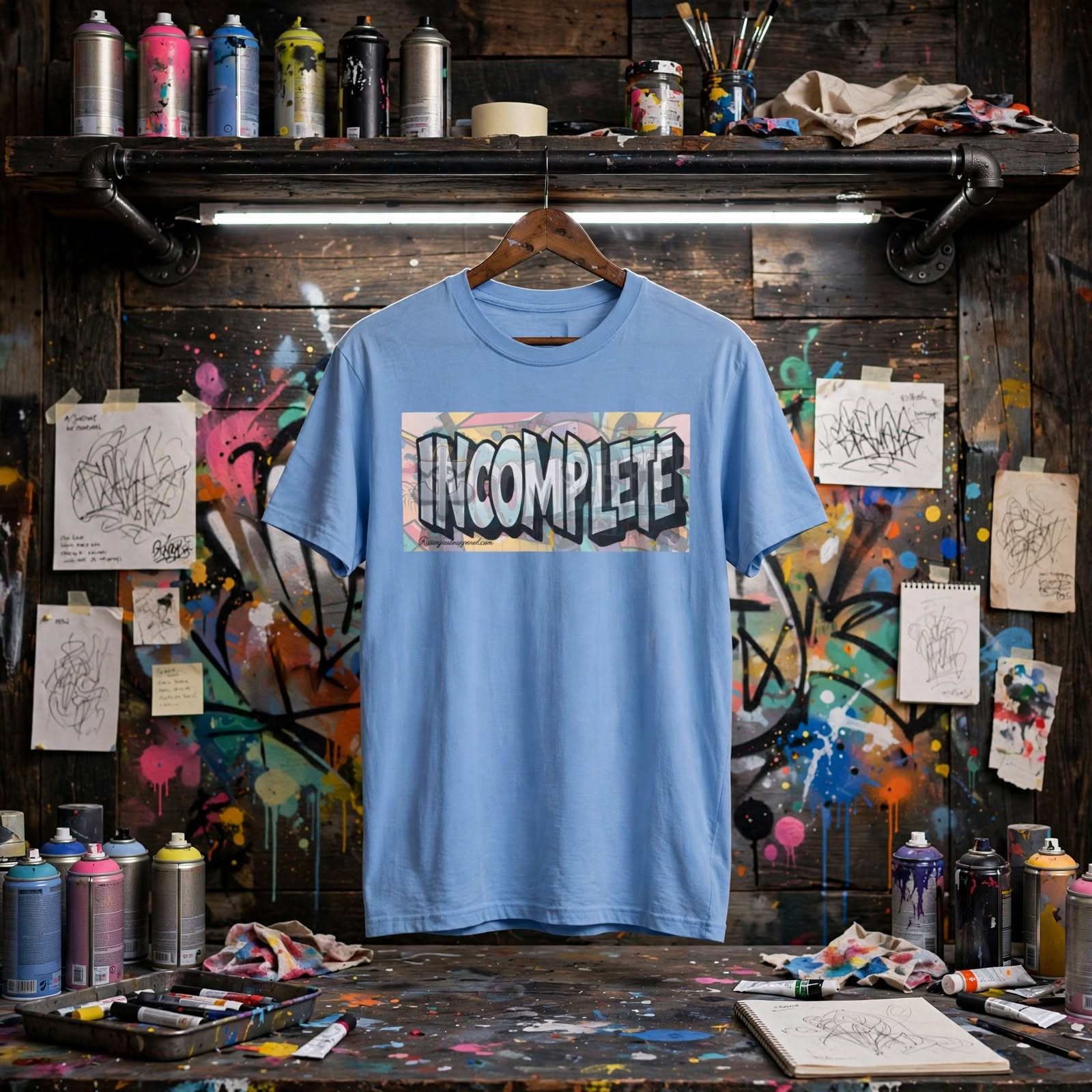 Incomplete Graffiti T-Shirt — Urban Street Art Tee