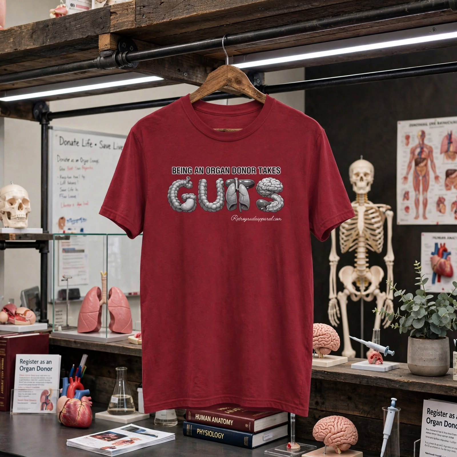 GUTS Organ Donor Tee, Retrograde Apparel Graphic Tee, Inspirational
