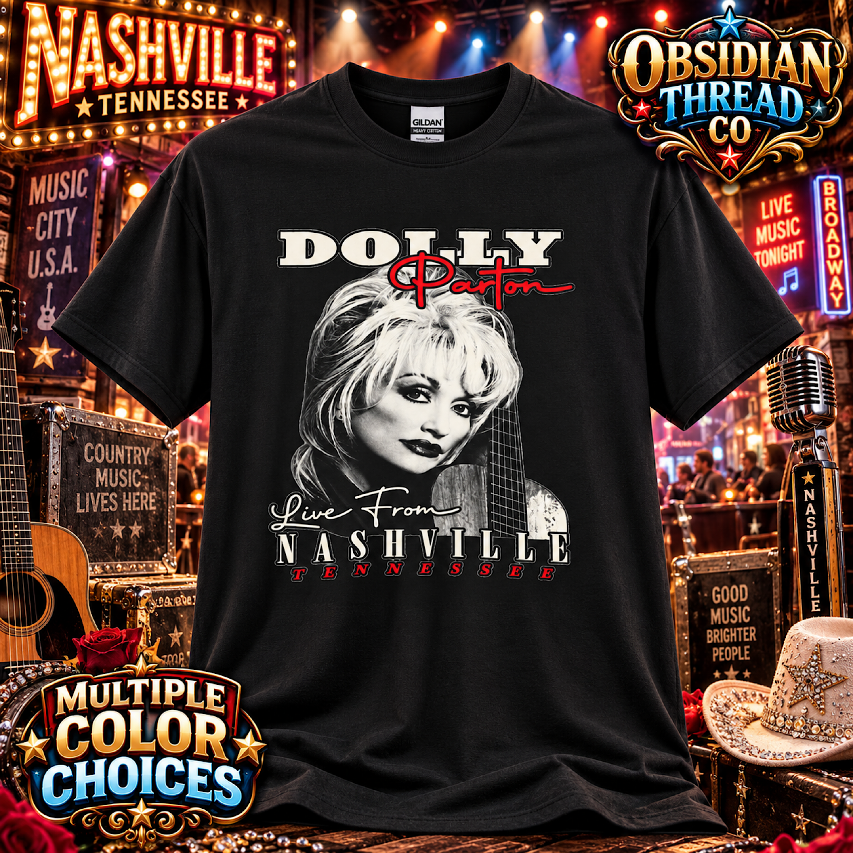 Dolly Parton Memorial Tribute Shirt Nashville TN Country Music Concert Unisex T color preview 4