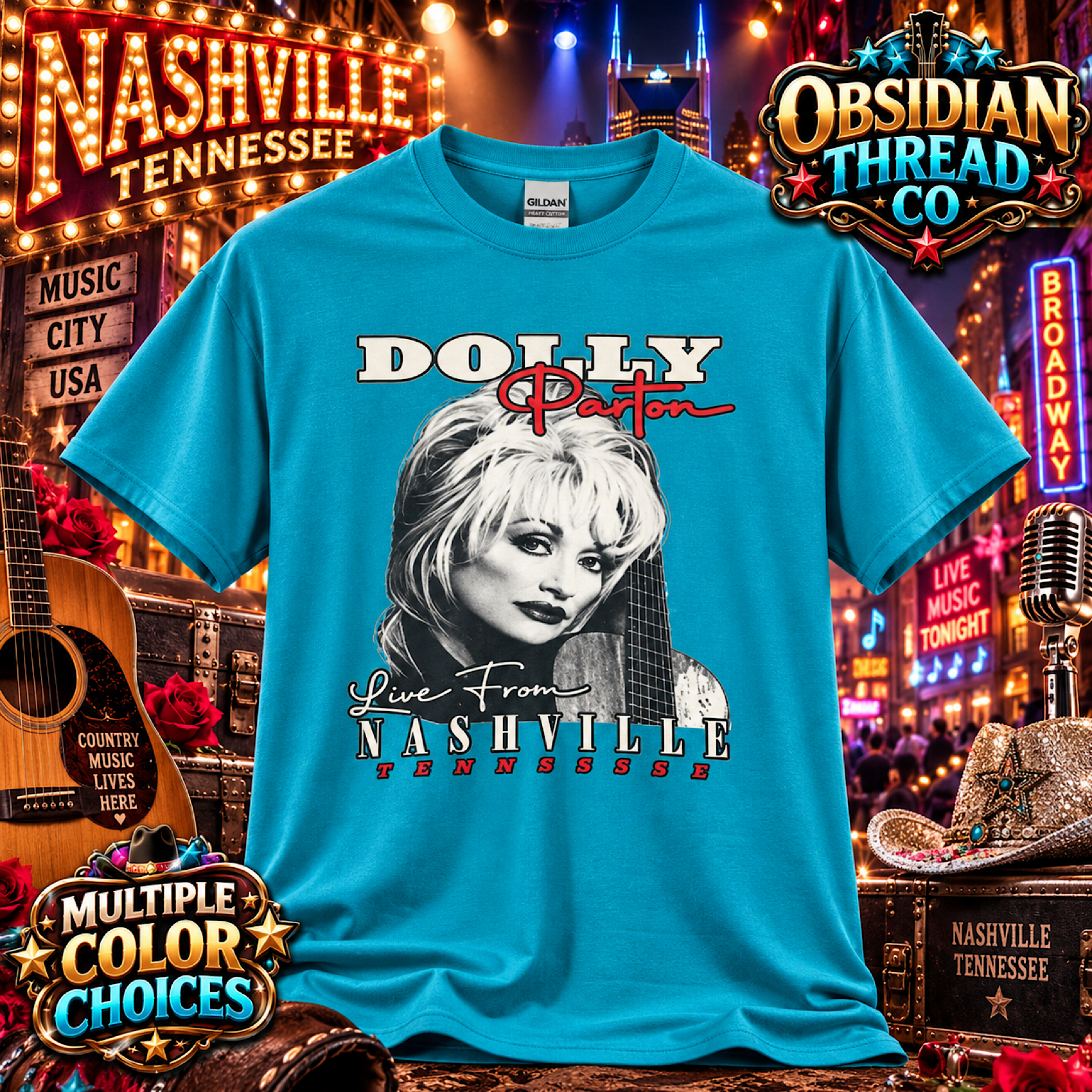 Dolly Parton Memorial Tribute Shirt Nashville TN Country Music Concert Unisex T color preview 3