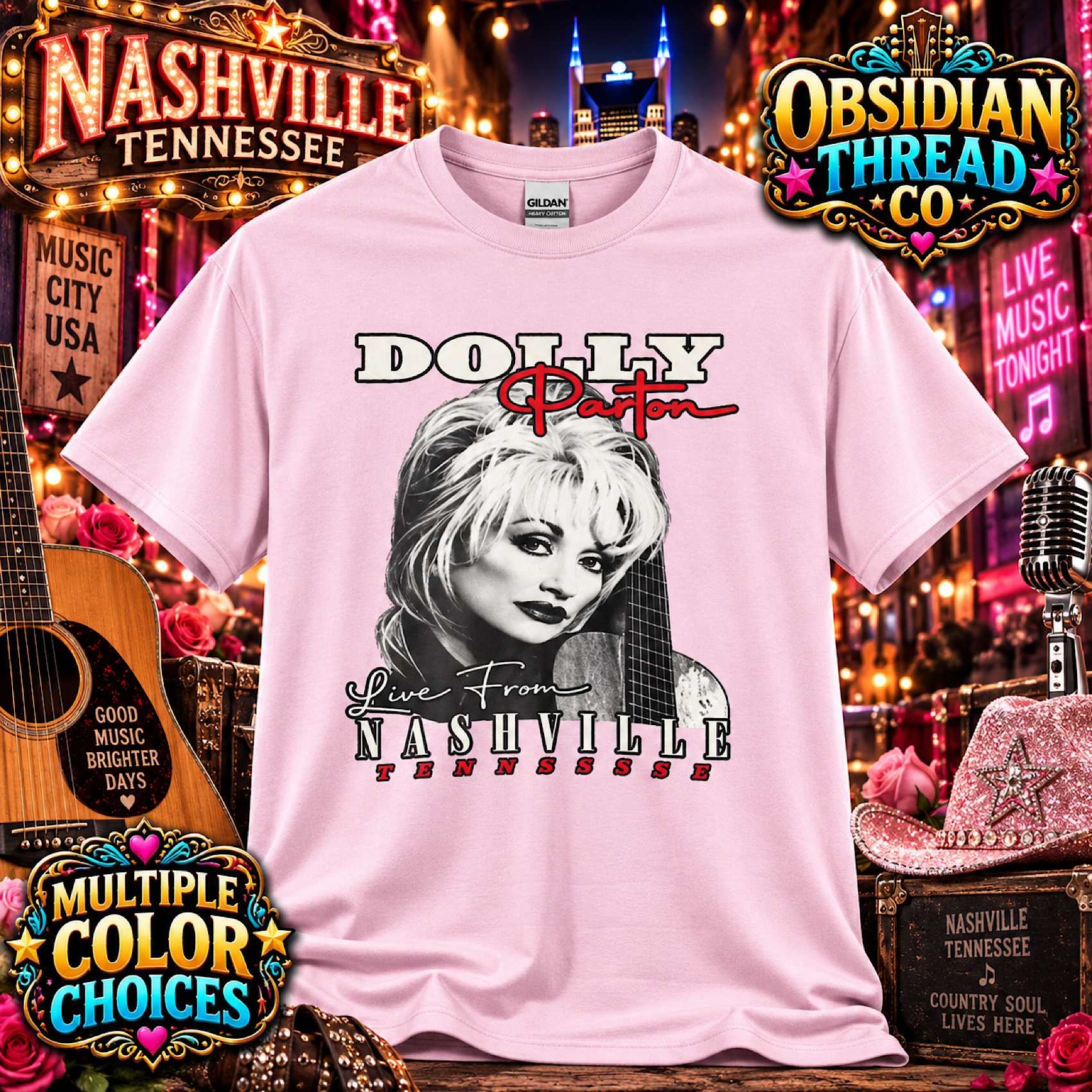 Dolly Parton Memorial Tribute Shirt Nashville TN Country Music Concert Unisex T color preview 2