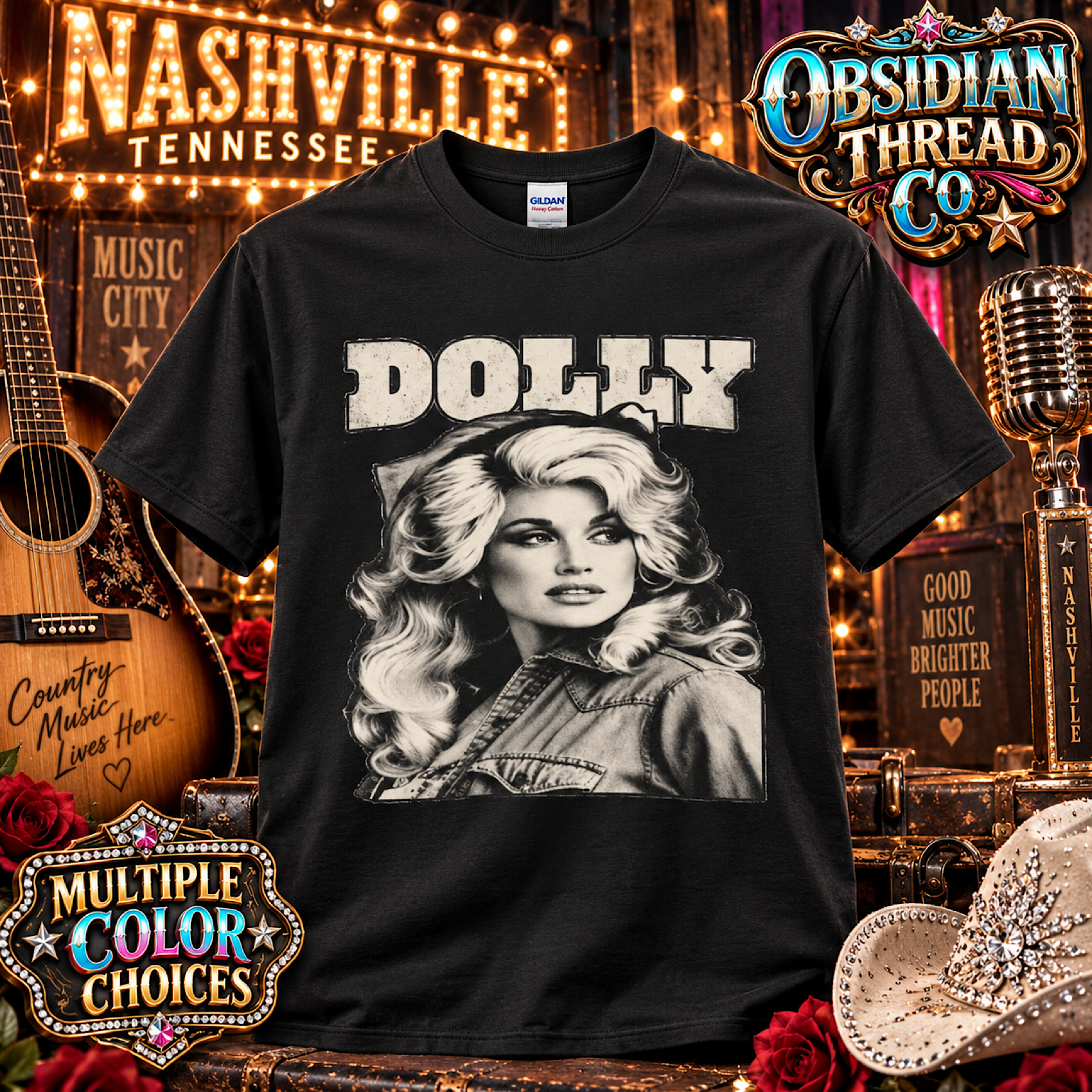 Dolly Parton Memorial Tribute Shirt Nashville TN Country Music Concert Unisex T color preview 4