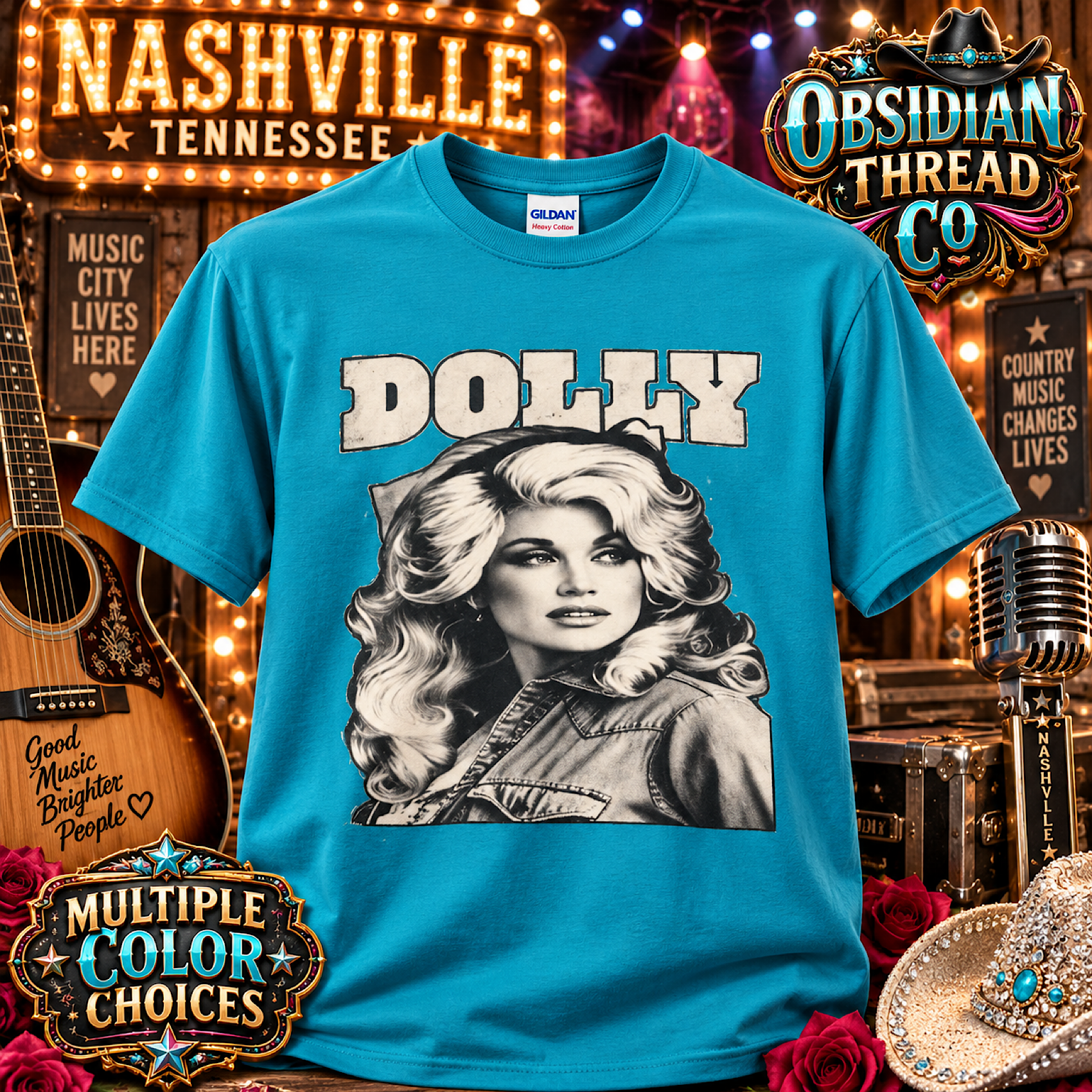 Dolly Parton Memorial Tribute Shirt Nashville TN Country Music Concert Unisex T color preview 3
