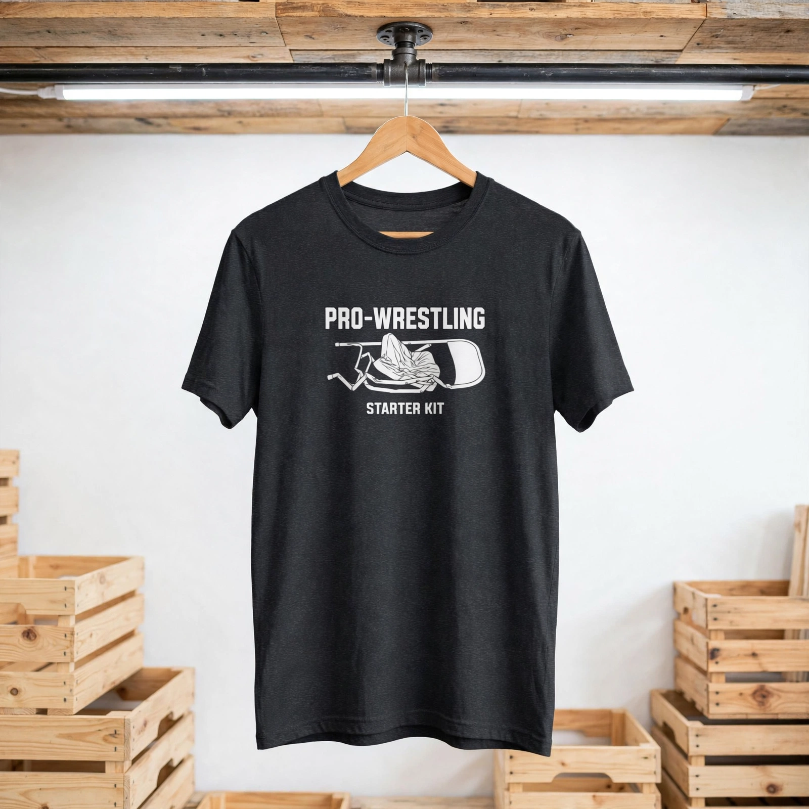 Pro-Wrestling Starter Kit tee, Wrestling Fan Tee, Sports Entertainment Top, Graphic T-Shirt – Forest Green, S