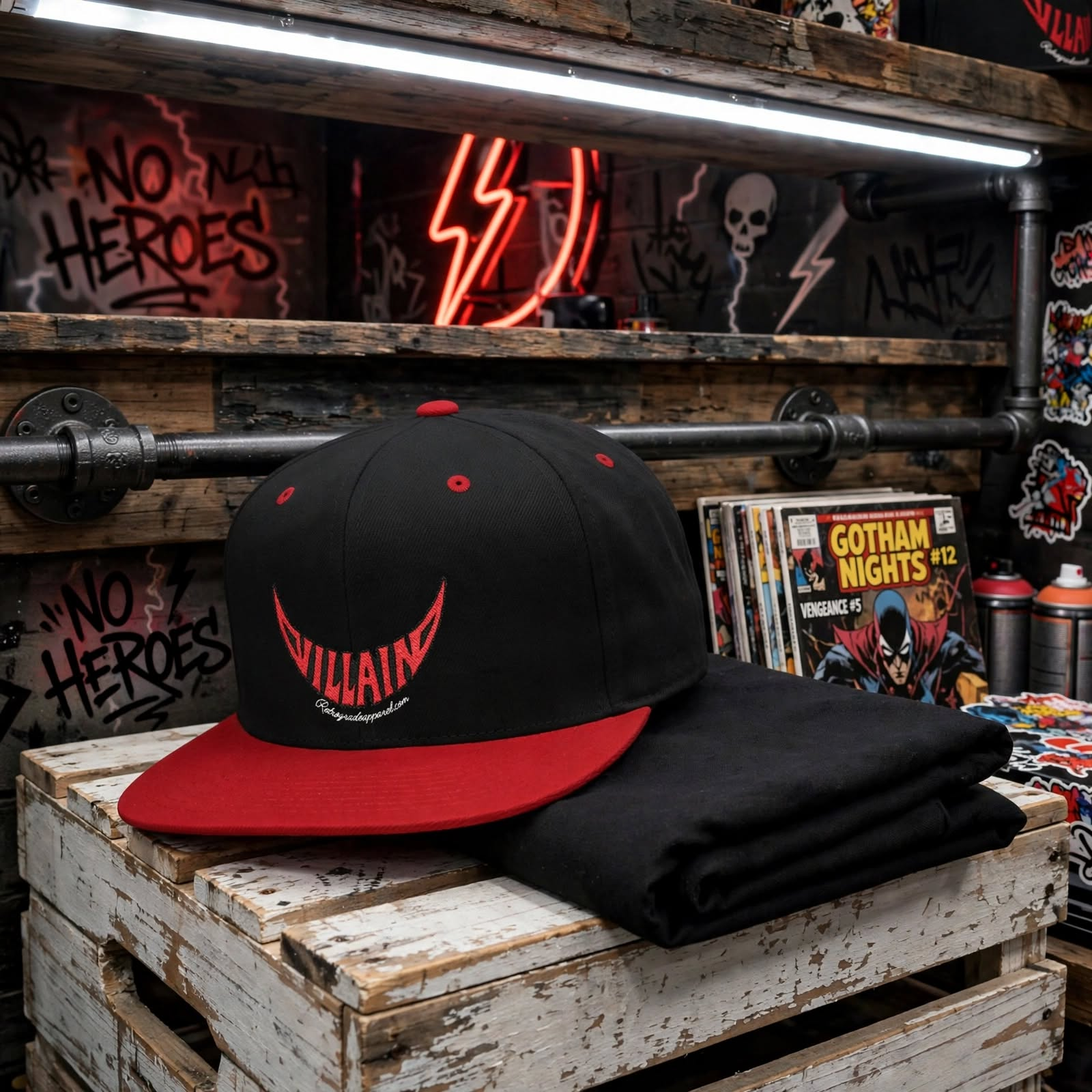 Villain Snapback Flat-billed Cap - Stylish Streetwear, Perfect for Festivals, Casual Outings, Everyday Wear