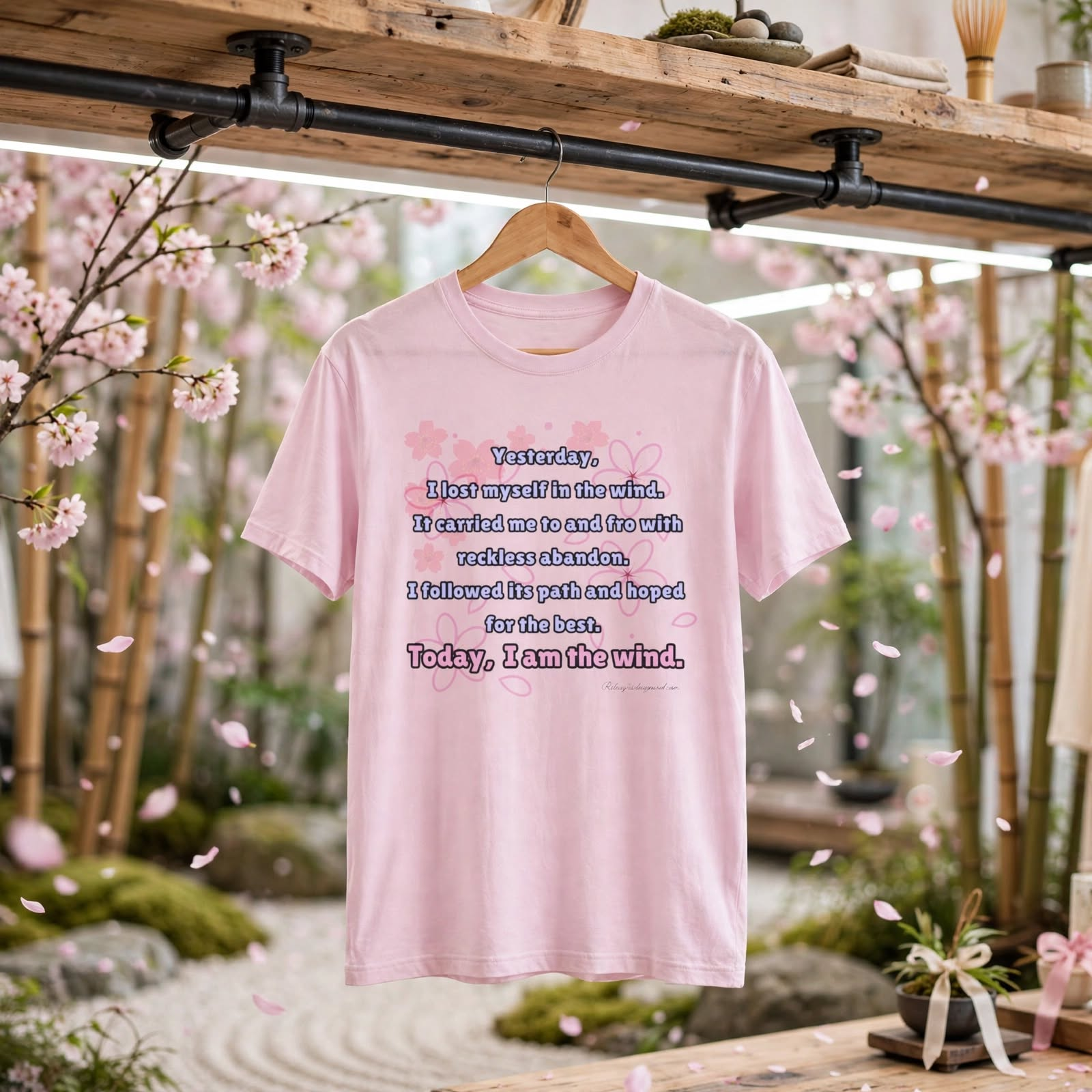 "Yesterday I Lost Myself in the Wind" Inspirational Floral Tee