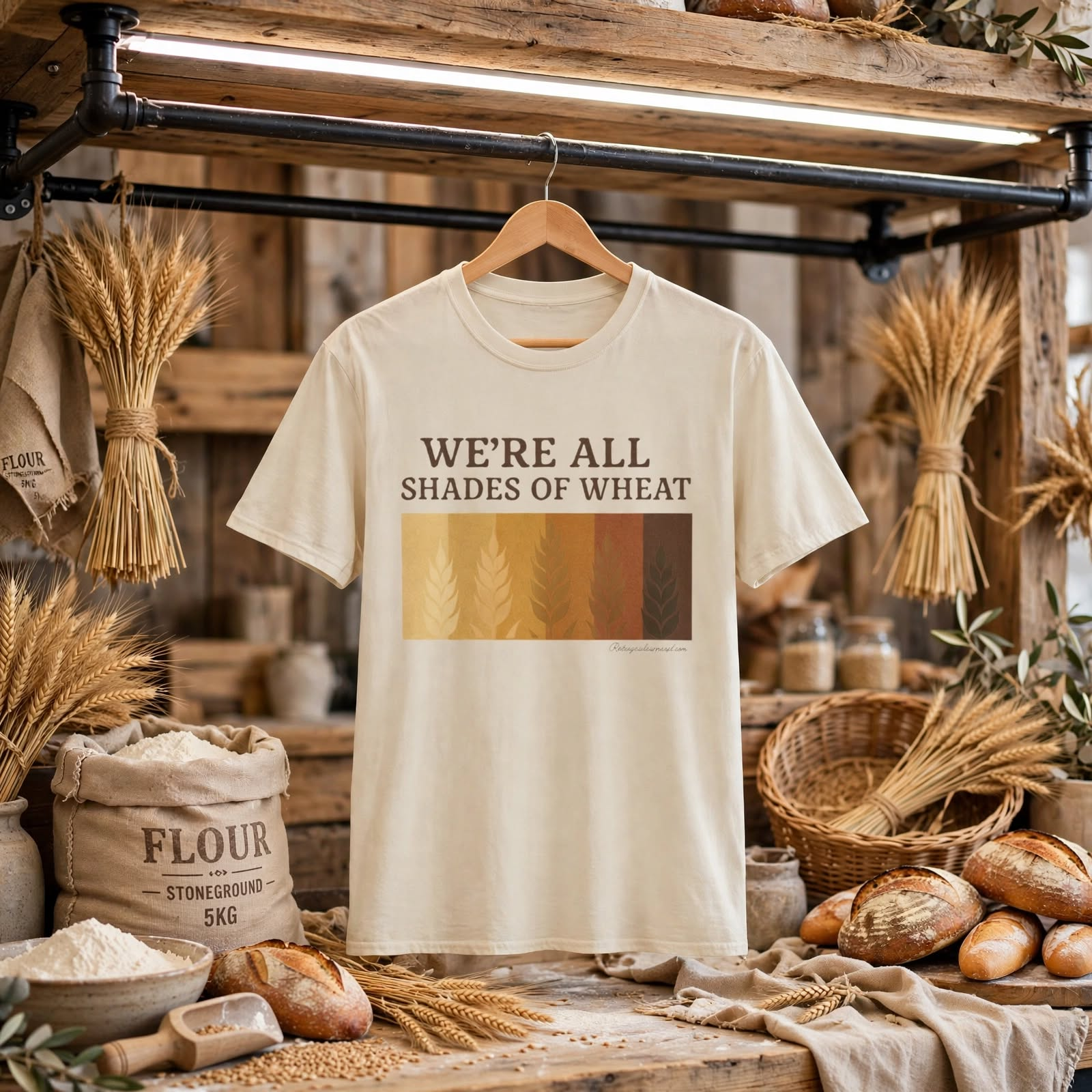 We are all Shades of Wheat Unisex Softstyle T-Shirt, Humor,