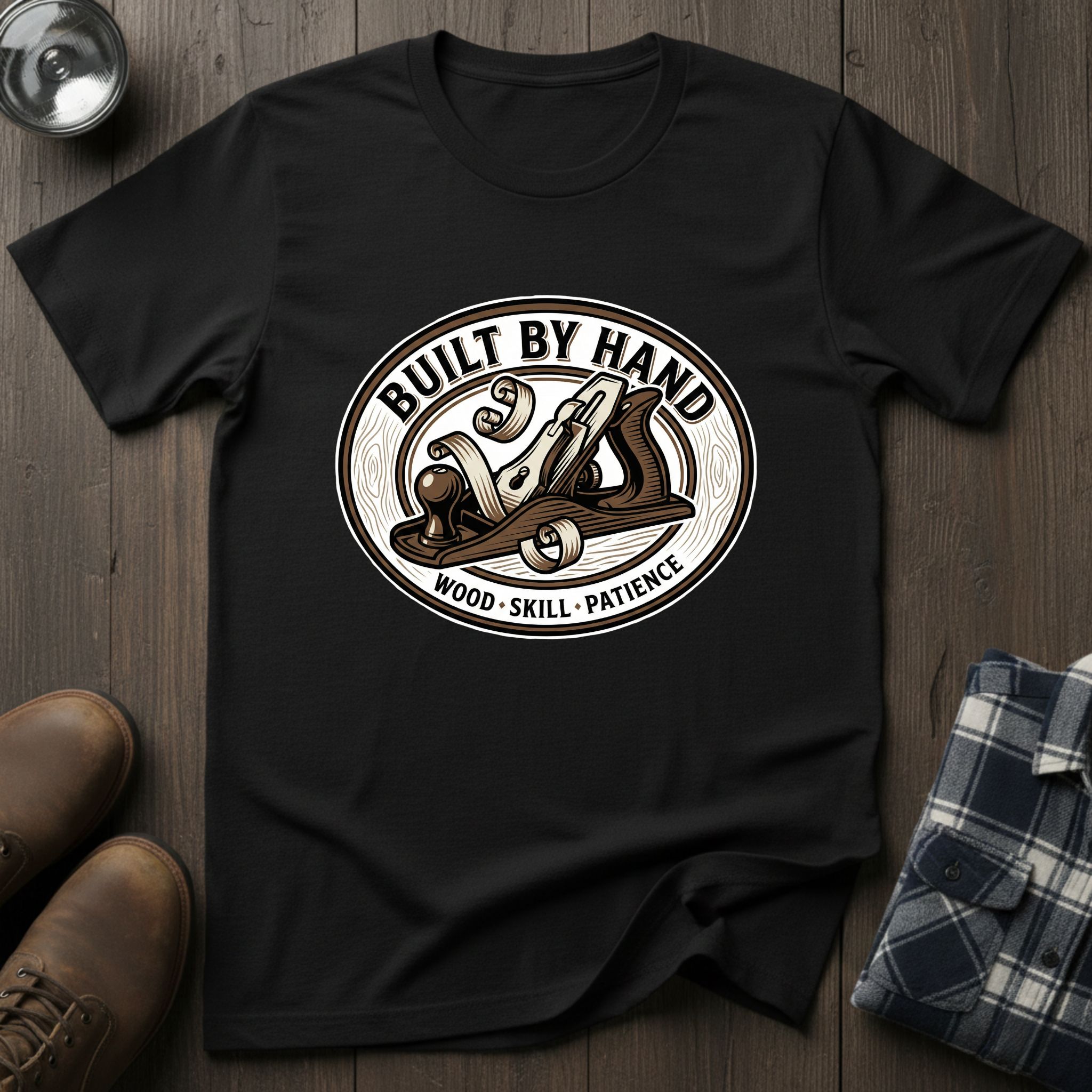 Built By Hand, woodworking T-shirt