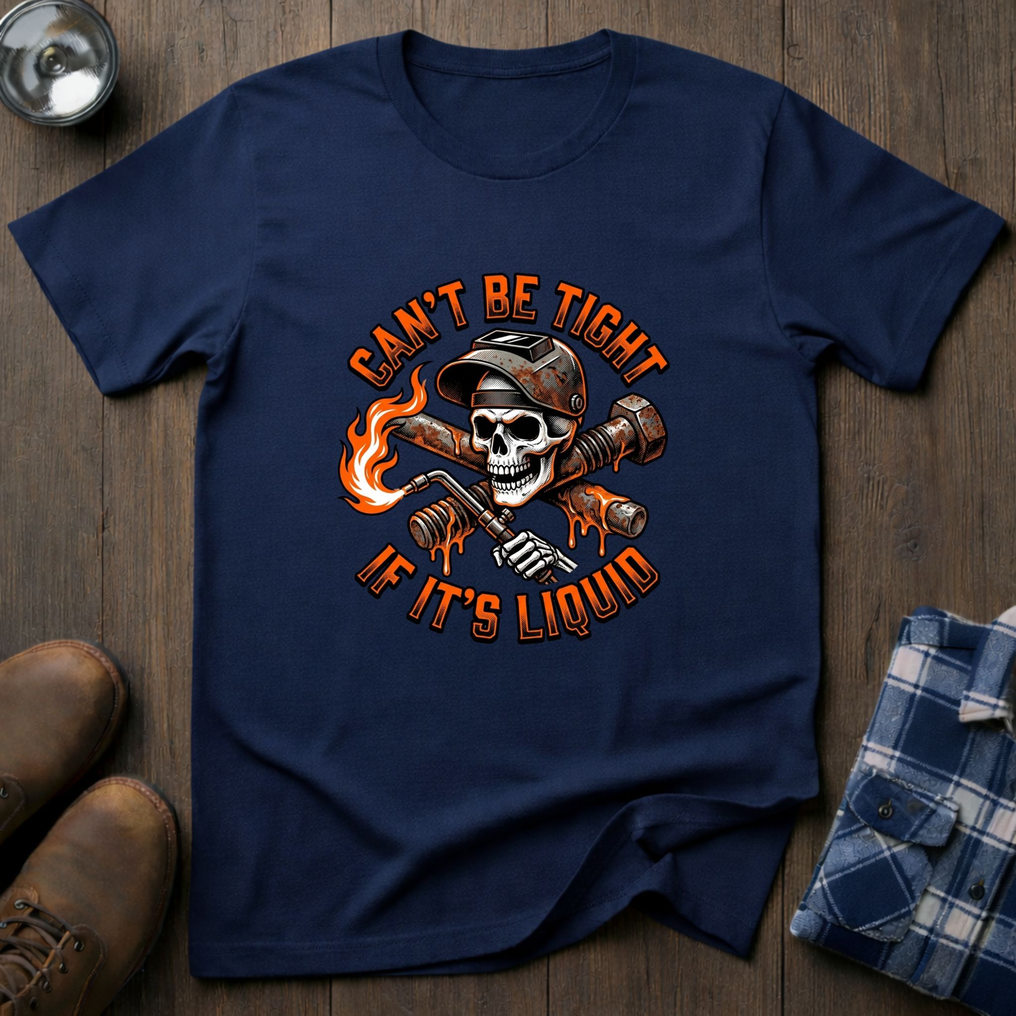 Can't be tight if it's liquid, funny mechanic T-shirt