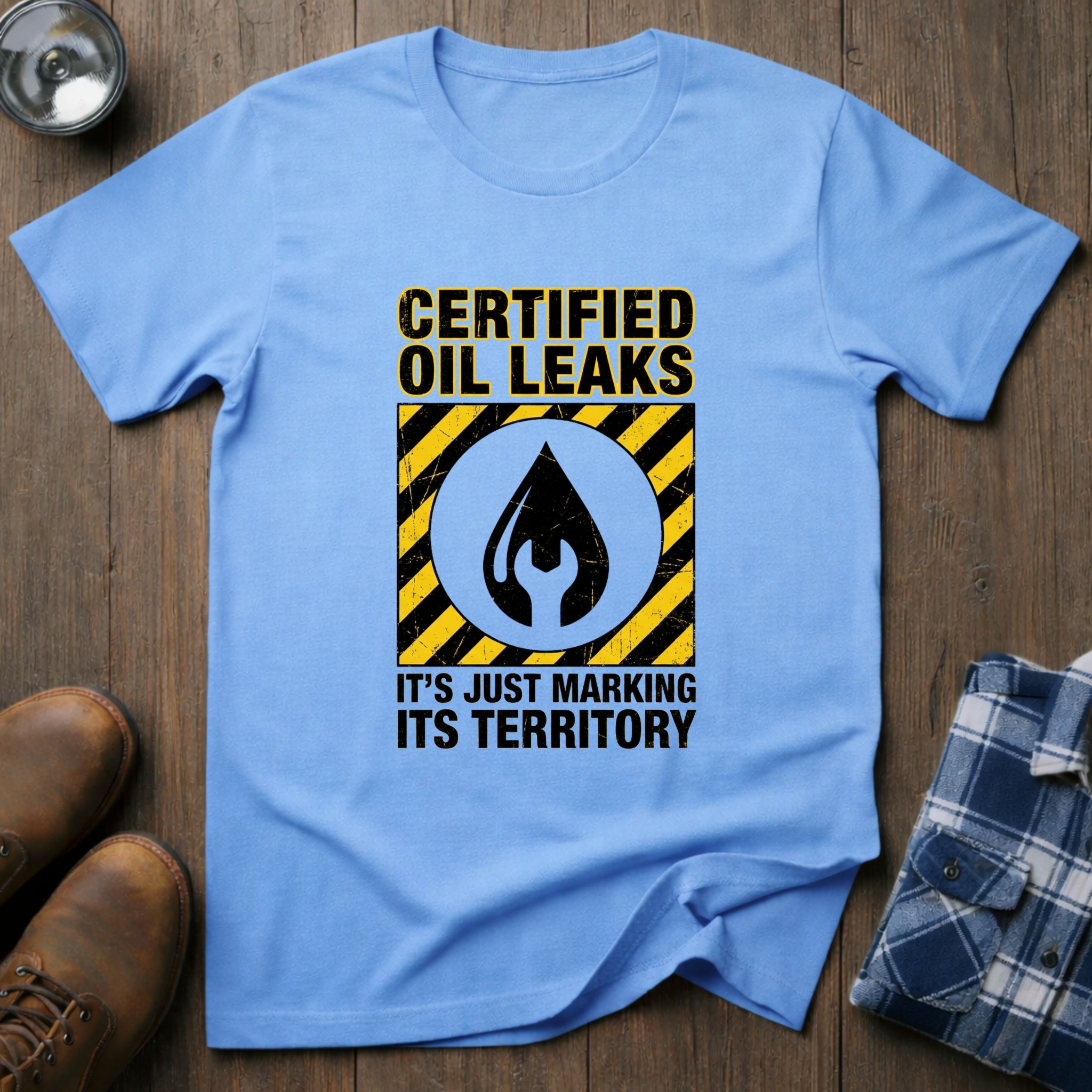 Certified Oil Leaks, funny mechanic T-shirt
