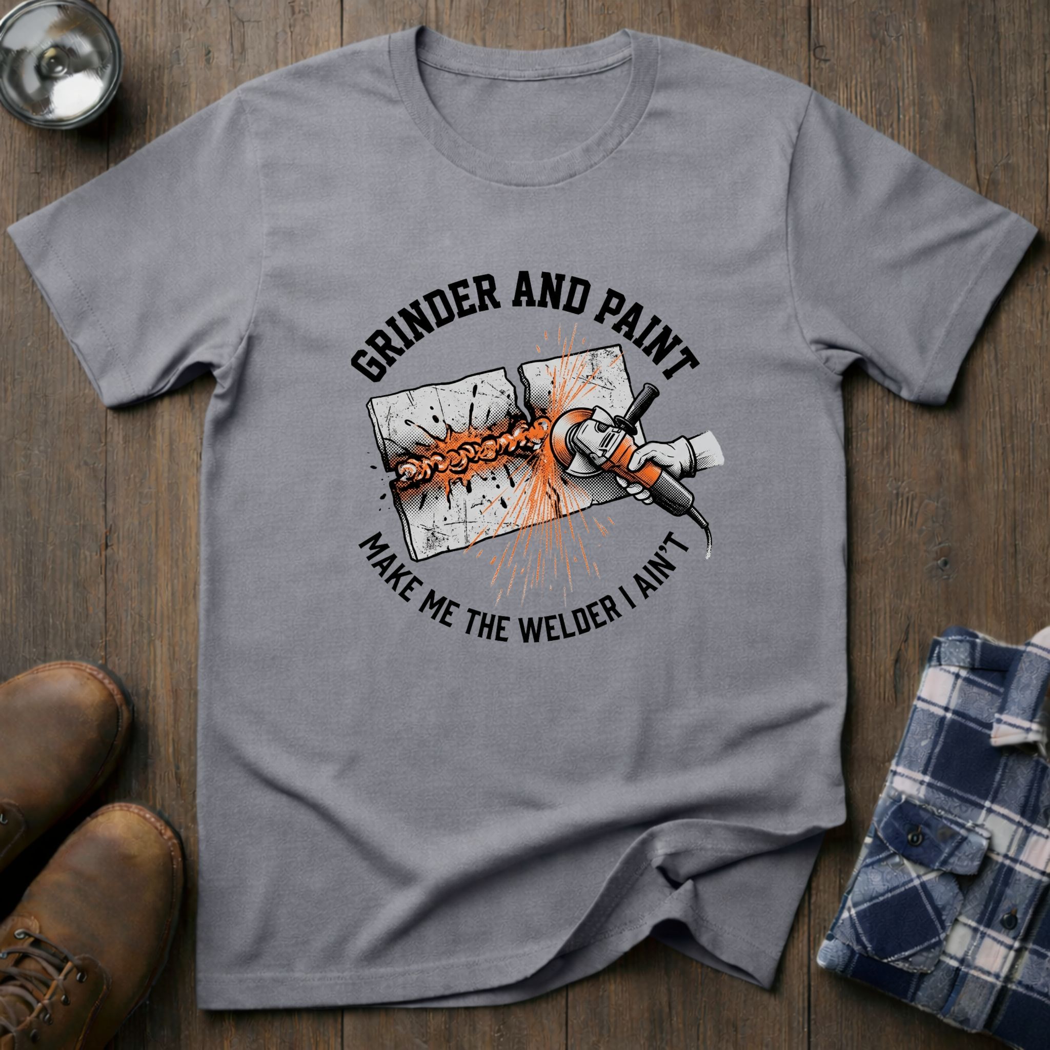 Grinder & Paint, funny workshop T-shirt