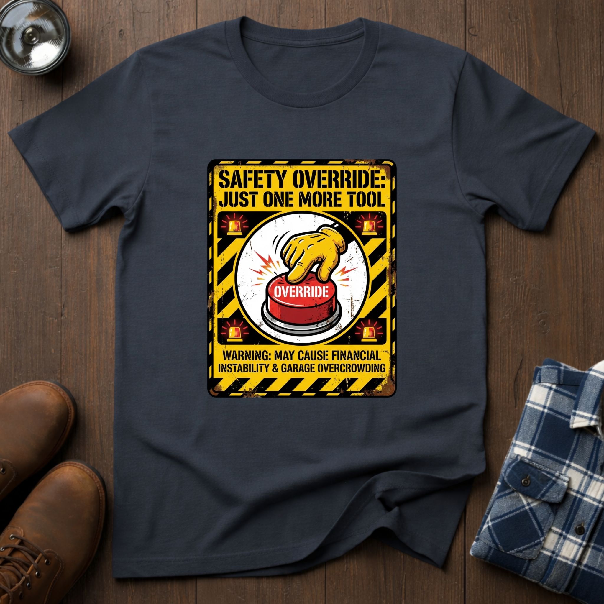 Safety Override, funny tradesman T-shirt