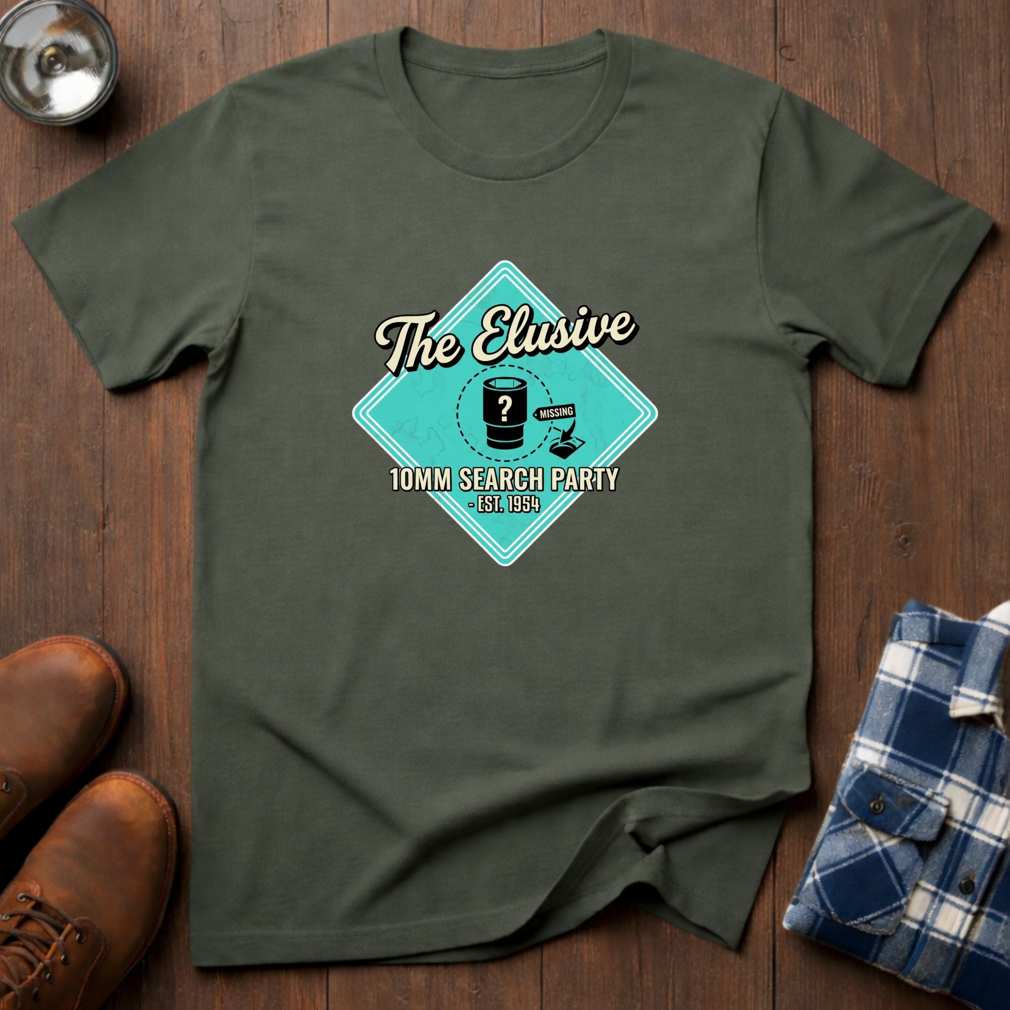 The Elusive 10mm search, funny mechanic T-shirt