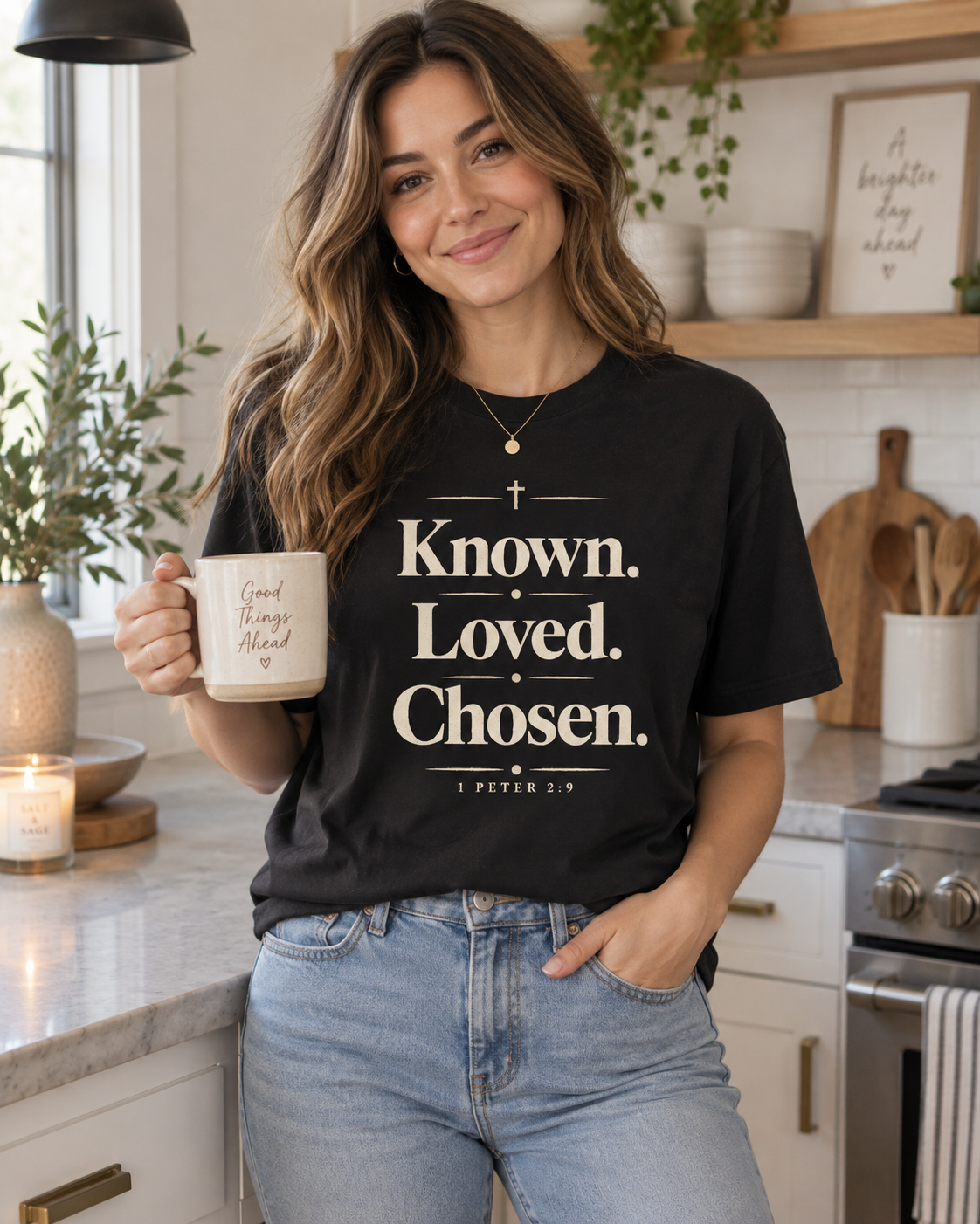 Known. Loved. Chosen. T-Shirt | Christian Scripture 1 Peter Typography: other
