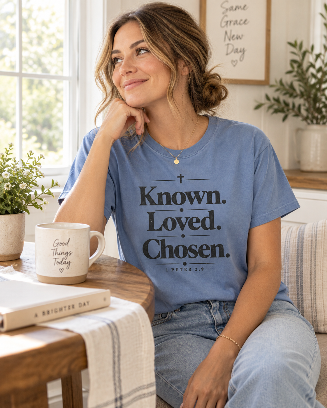 Known. Loved. Chosen. T-Shirt | Christian Scripture 1 Peter Typography: other