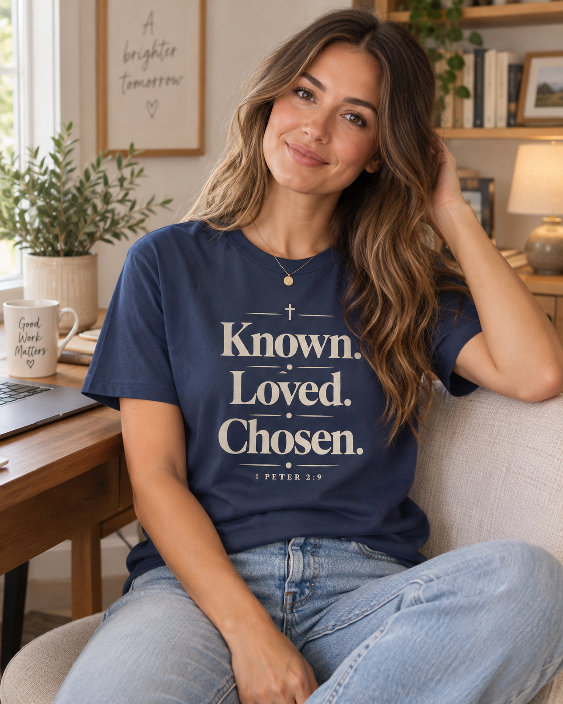 Known. Loved. Chosen. T-Shirt | Christian Scripture 1 Peter Typography: other