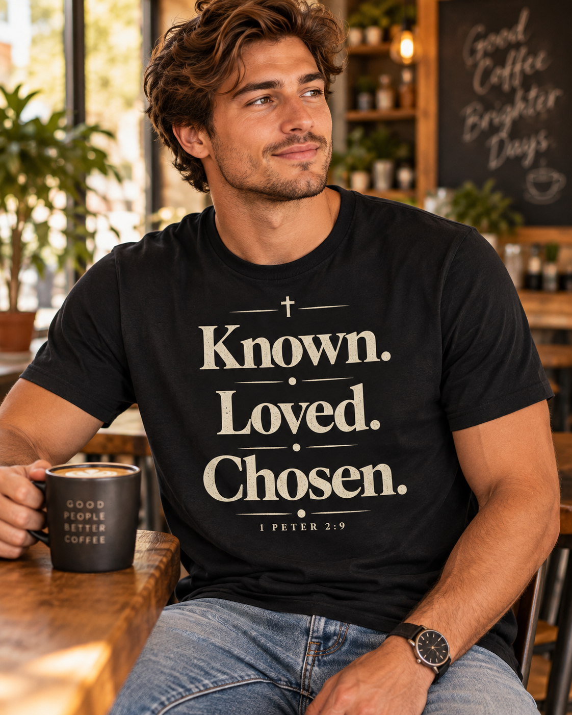 Known. Loved. Chosen. T-Shirt | Christian Scripture 1 Peter Typography: other